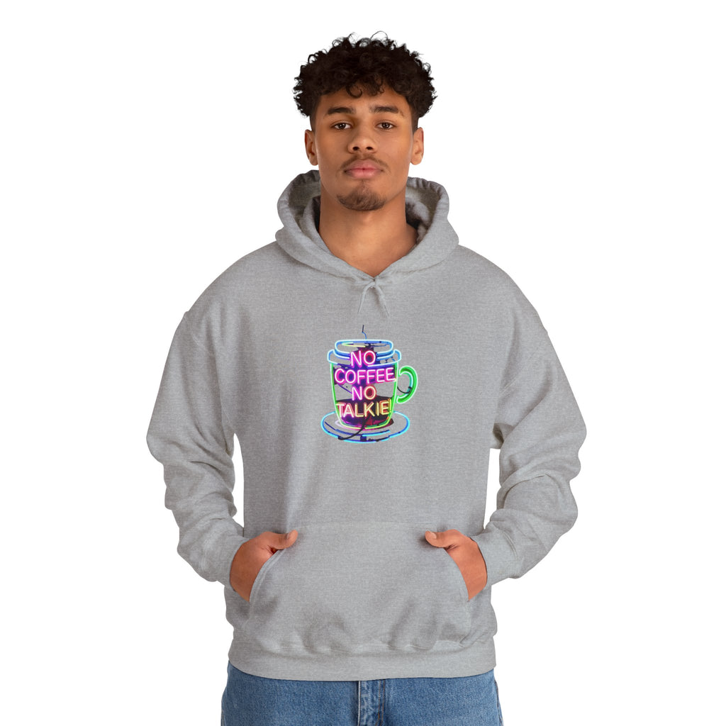 Hoodie - "No Coffee No Talkie" Colorful Coffee Cup Hoodie