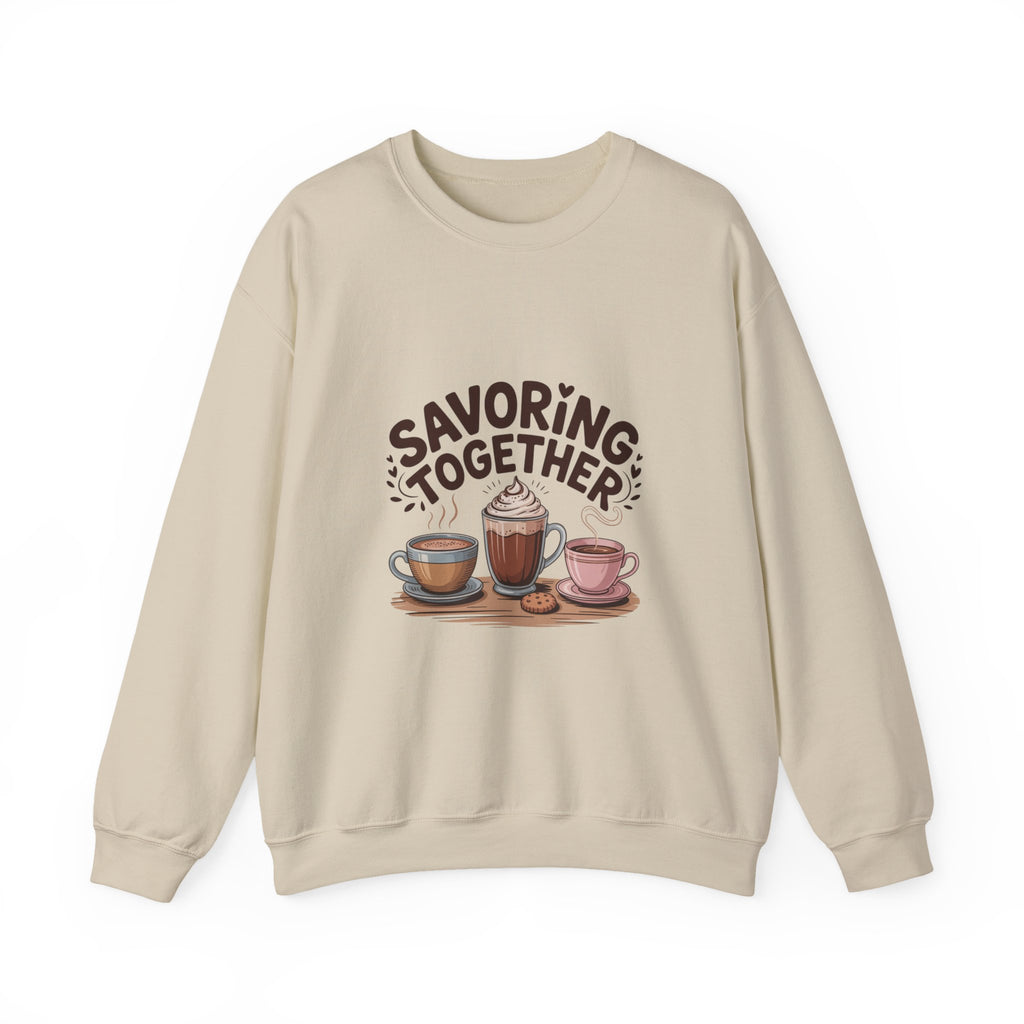 Savoring Together Crewneck Sweatshirt | cocoa sweatshirt, coffee lover crew