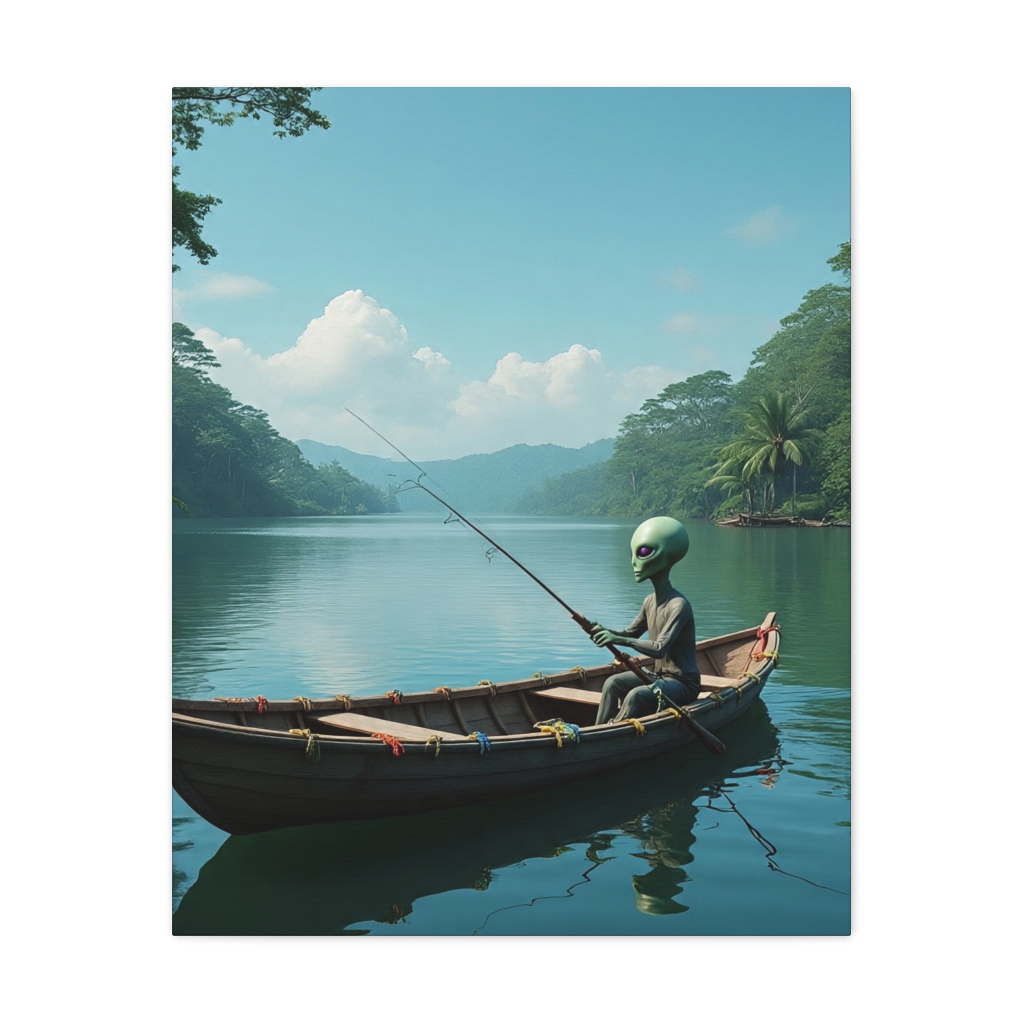 Alien Fishing Canvas Art