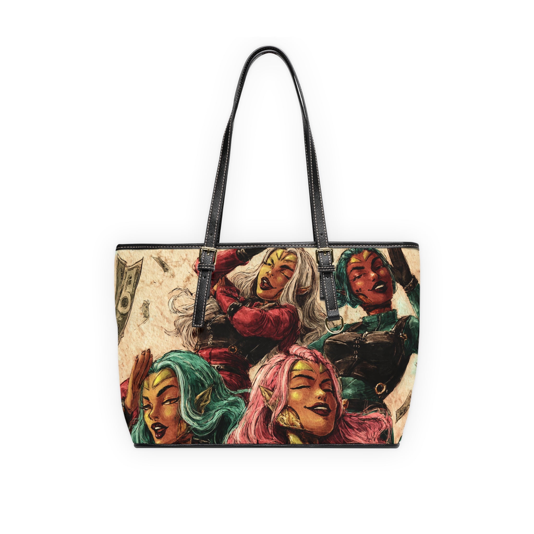 Female Superheroes PU Leather Shoulder Bag — Colorful VYBZ Design