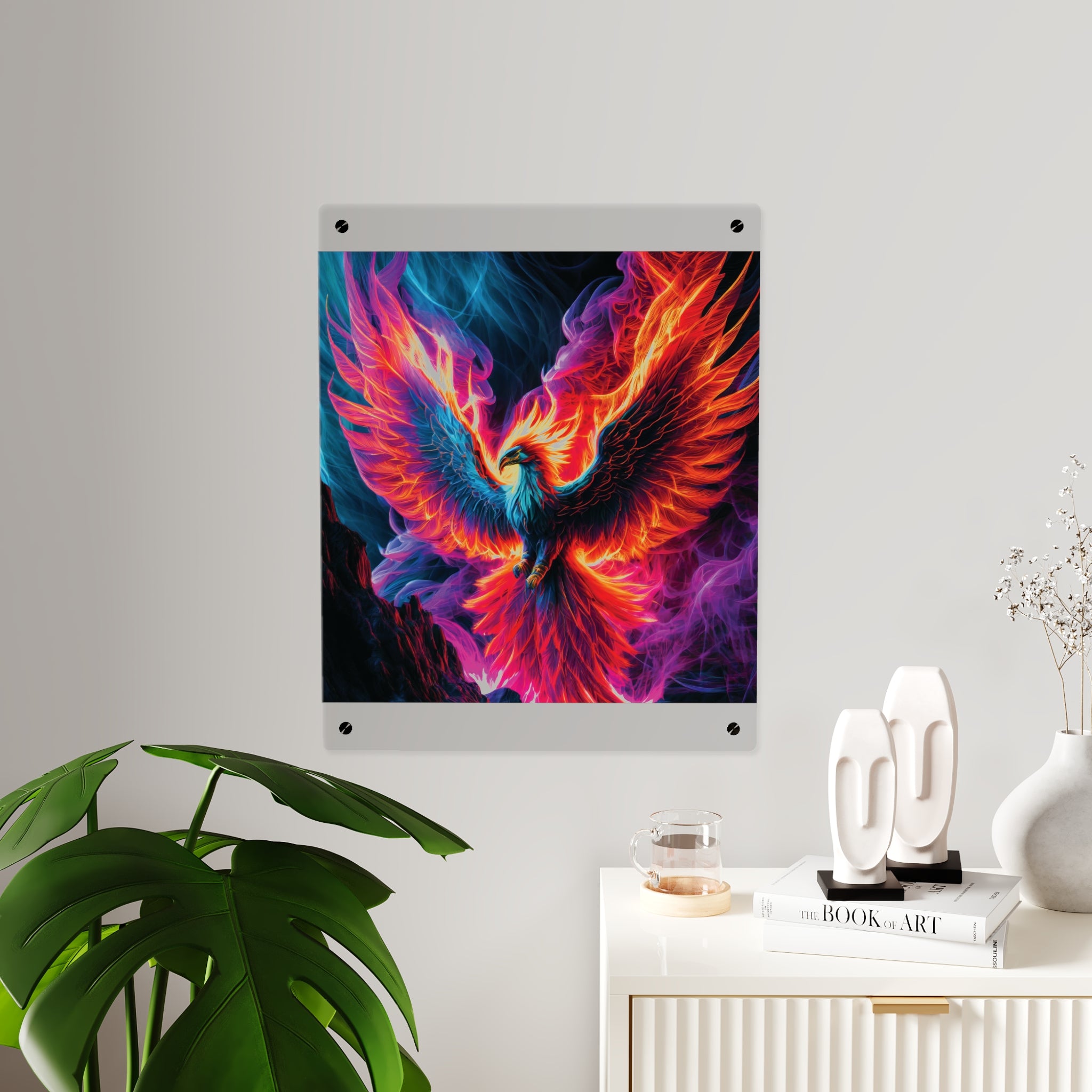 Vibrant Phoenix Acrylic Wall Art