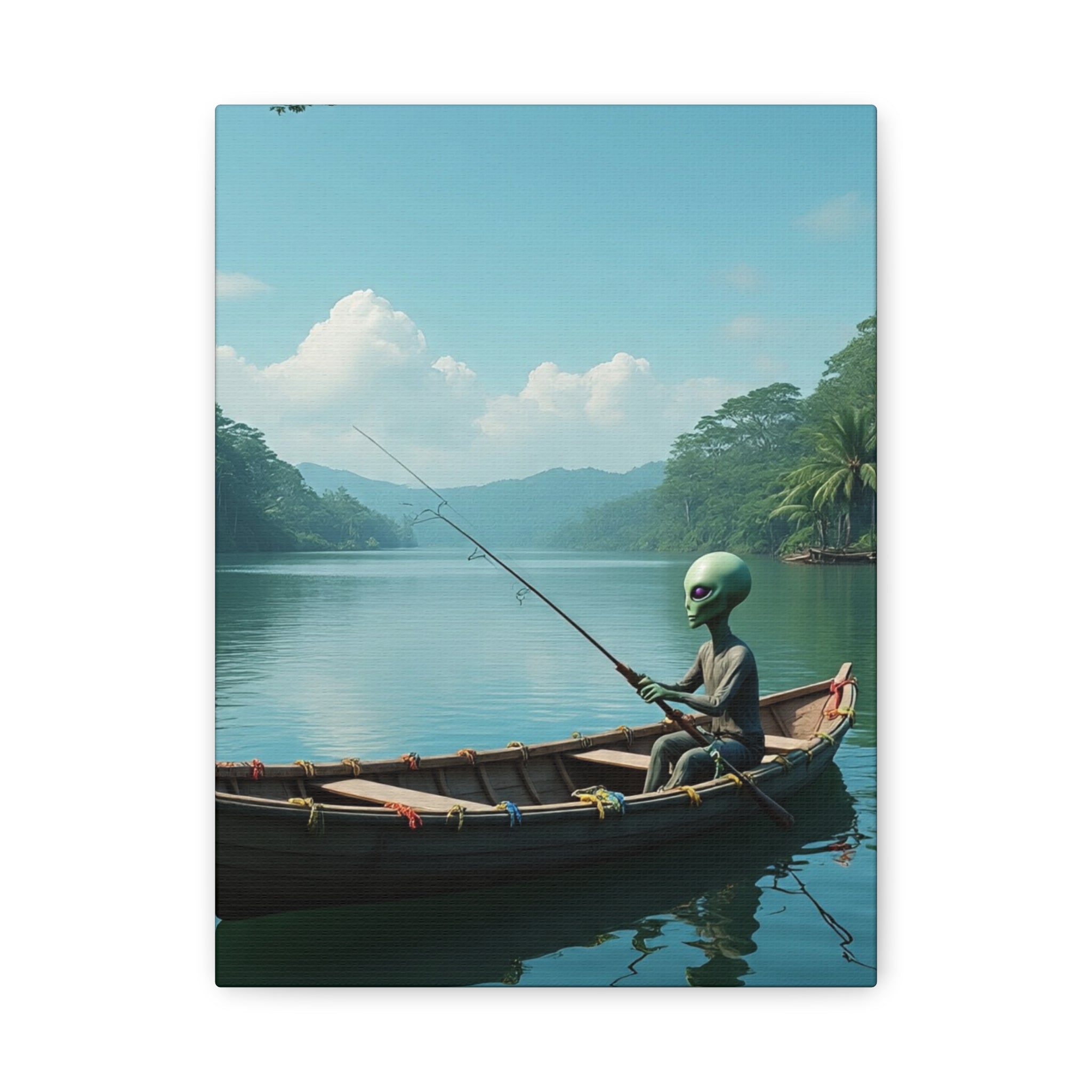 Alien Fishing Canvas Art