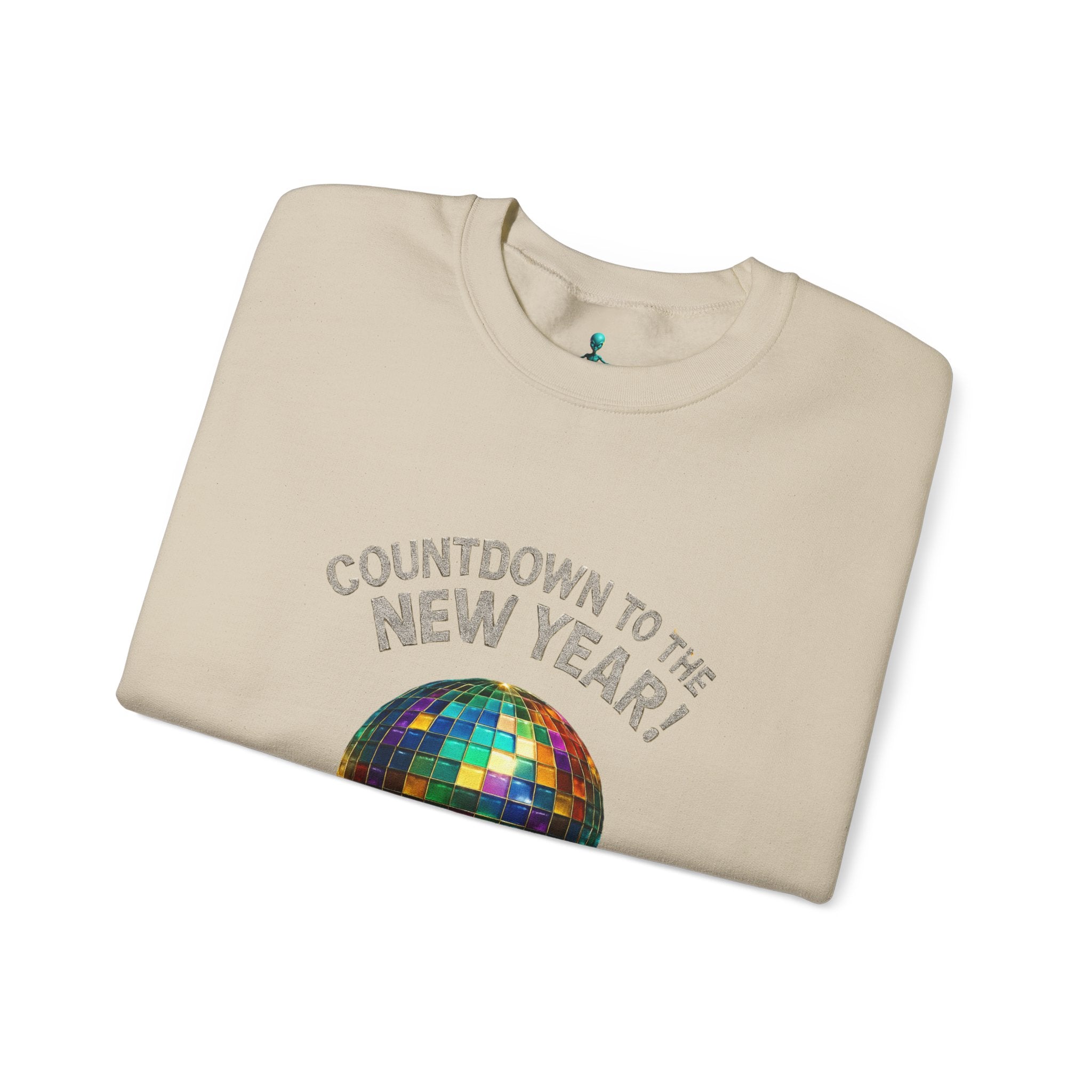 New Year Countdown Sweatshirt — Disco Ball Graphic Crewneck