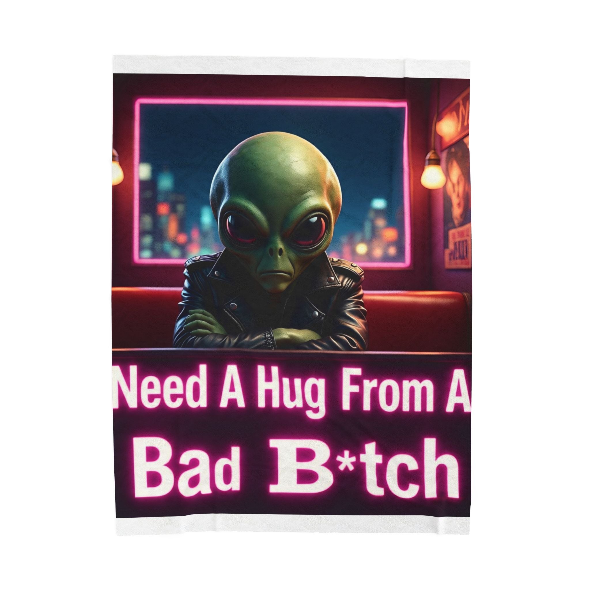 Alien-Themed Velveteen Plush Blanket, Cozy Home Decor, Gift for Gamers, Unique Alien Decor, Cozy Throw for Space Lovers