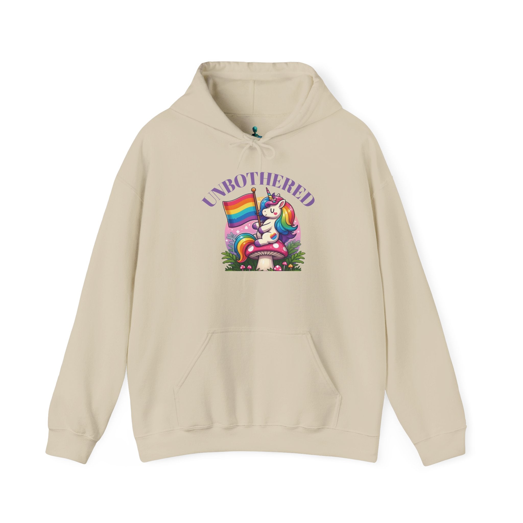 VYBZ "UNBOTHERED" Hoodie for All Ages, LGBTQ+ Gift, Cozy Sweatshirt, Cute Animal Apparel, Fun Pride Merchandise