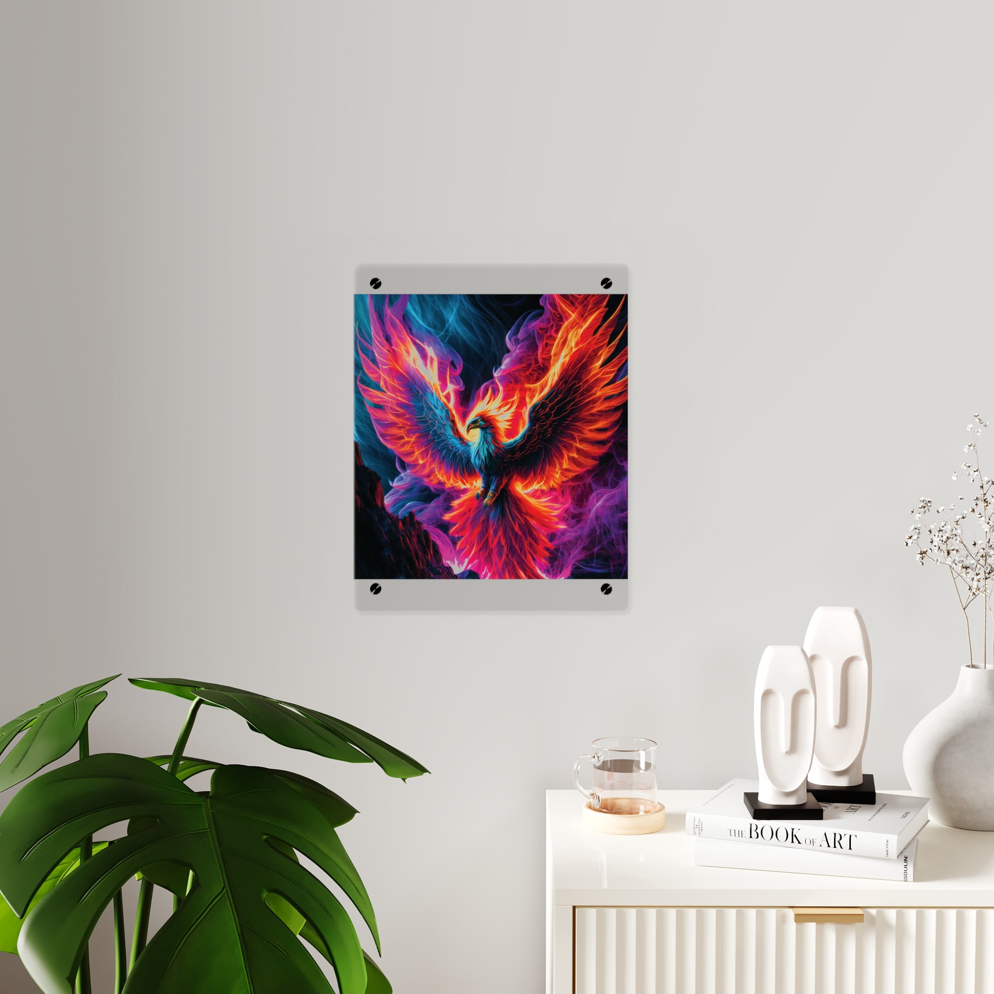 Vibrant Phoenix Acrylic Wall Art