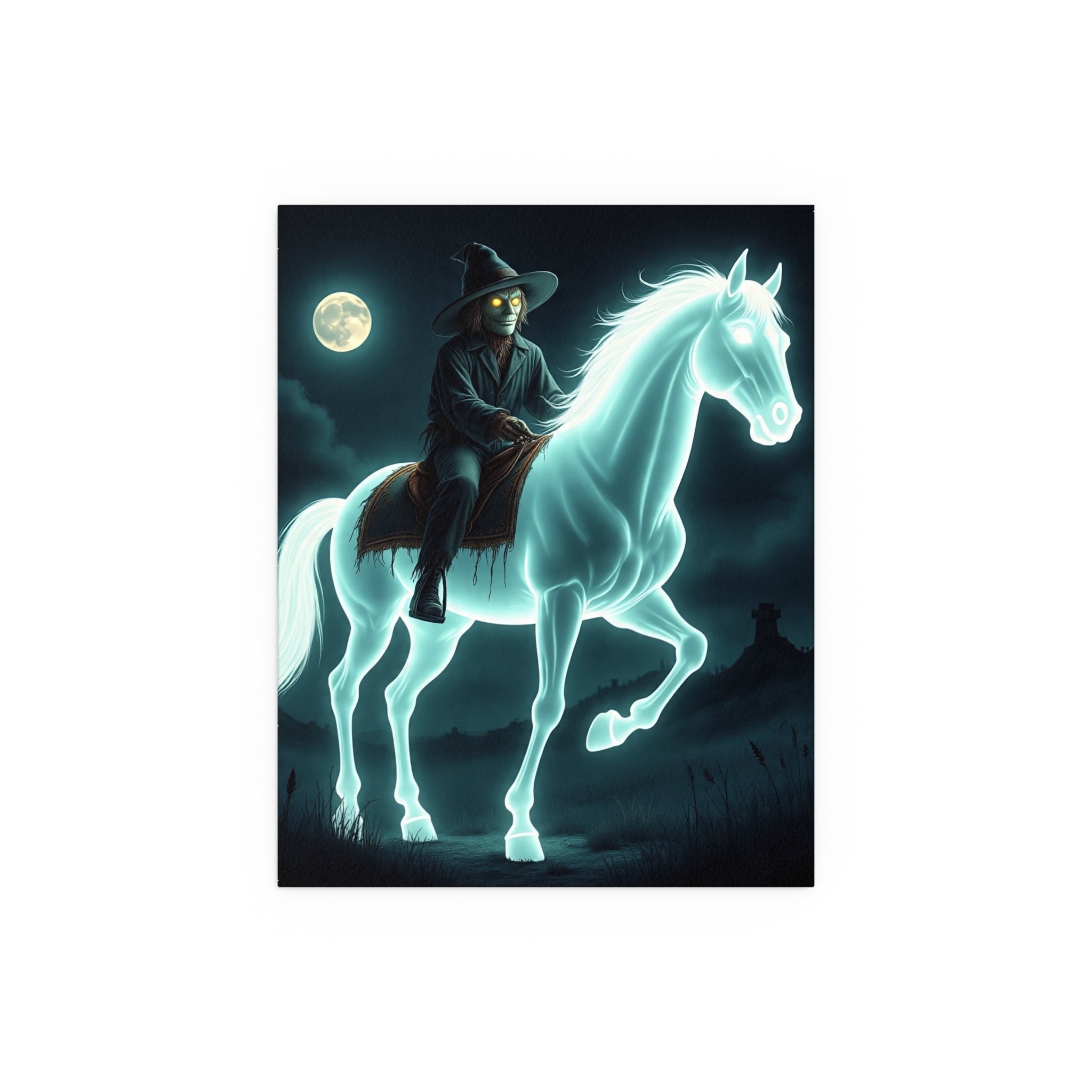 Mystical Wizard Horse Silk Poster, Home Decor, Halloween Art, Wall Art, Gift for Horse Lovers, Indoor and Outdoor Decoration
