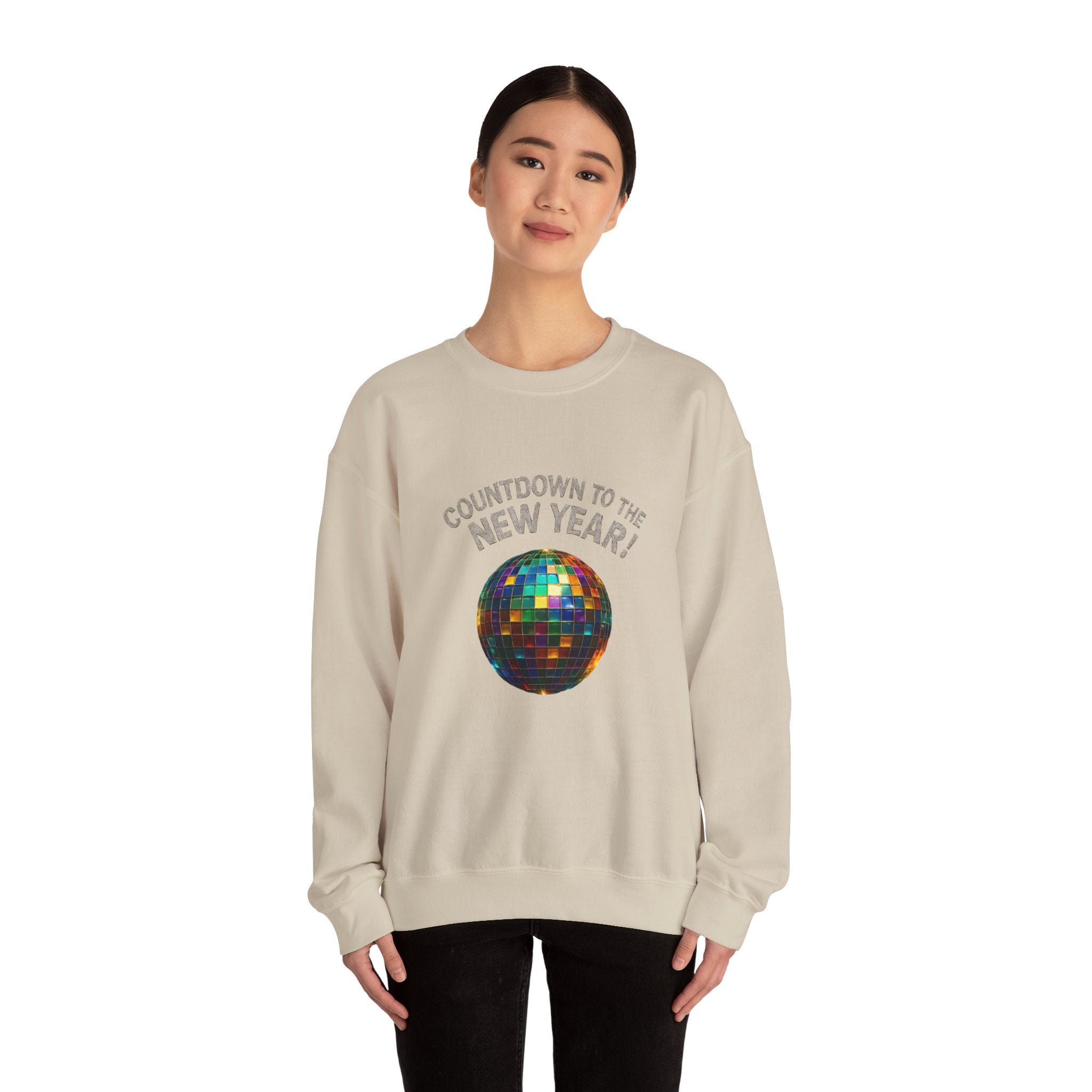 New Year Countdown Sweatshirt — Disco Ball Graphic Crewneck