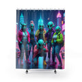 Vibrant Alien-Themed Shower Curtain