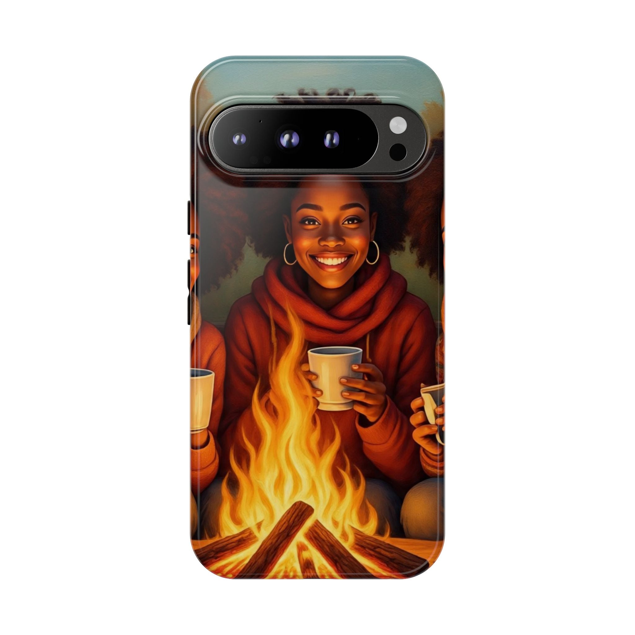 Cozy Phone Case for Campfire Lovers, Tough Cases with Inspirational Design, Perfect Gift for Friends, Birthday Present, Nature Vibe