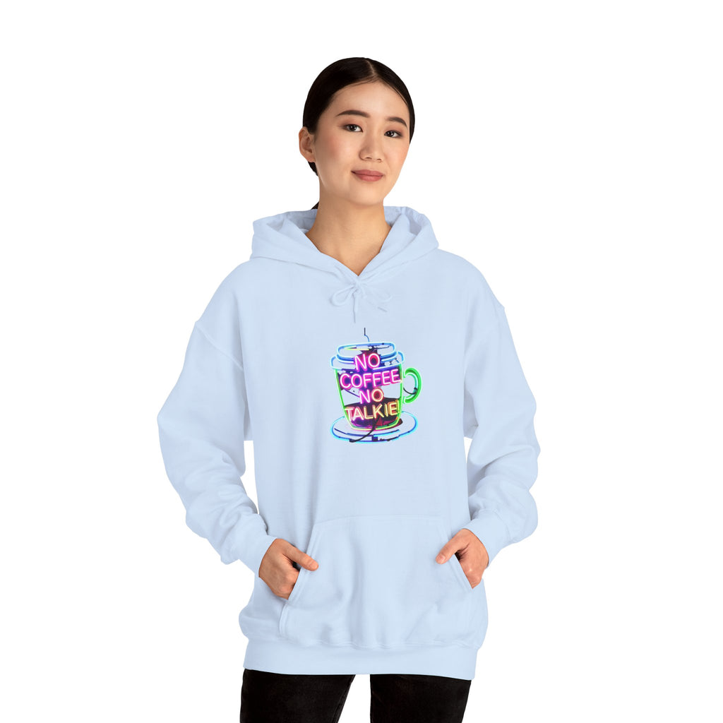 Hoodie - "No Coffee No Talkie" Colorful Coffee Cup Hoodie
