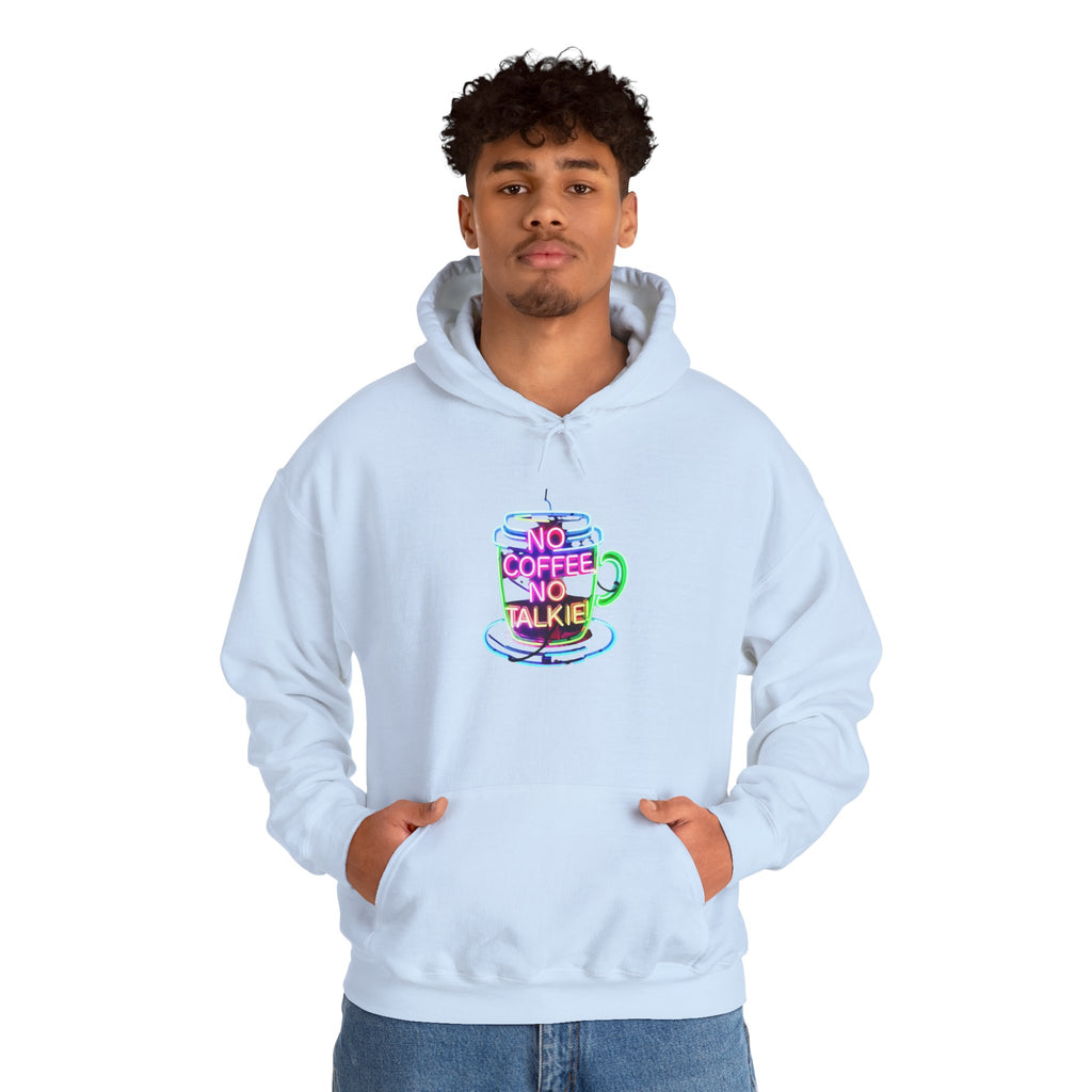 Hoodie - "No Coffee No Talkie" Colorful Coffee Cup Hoodie