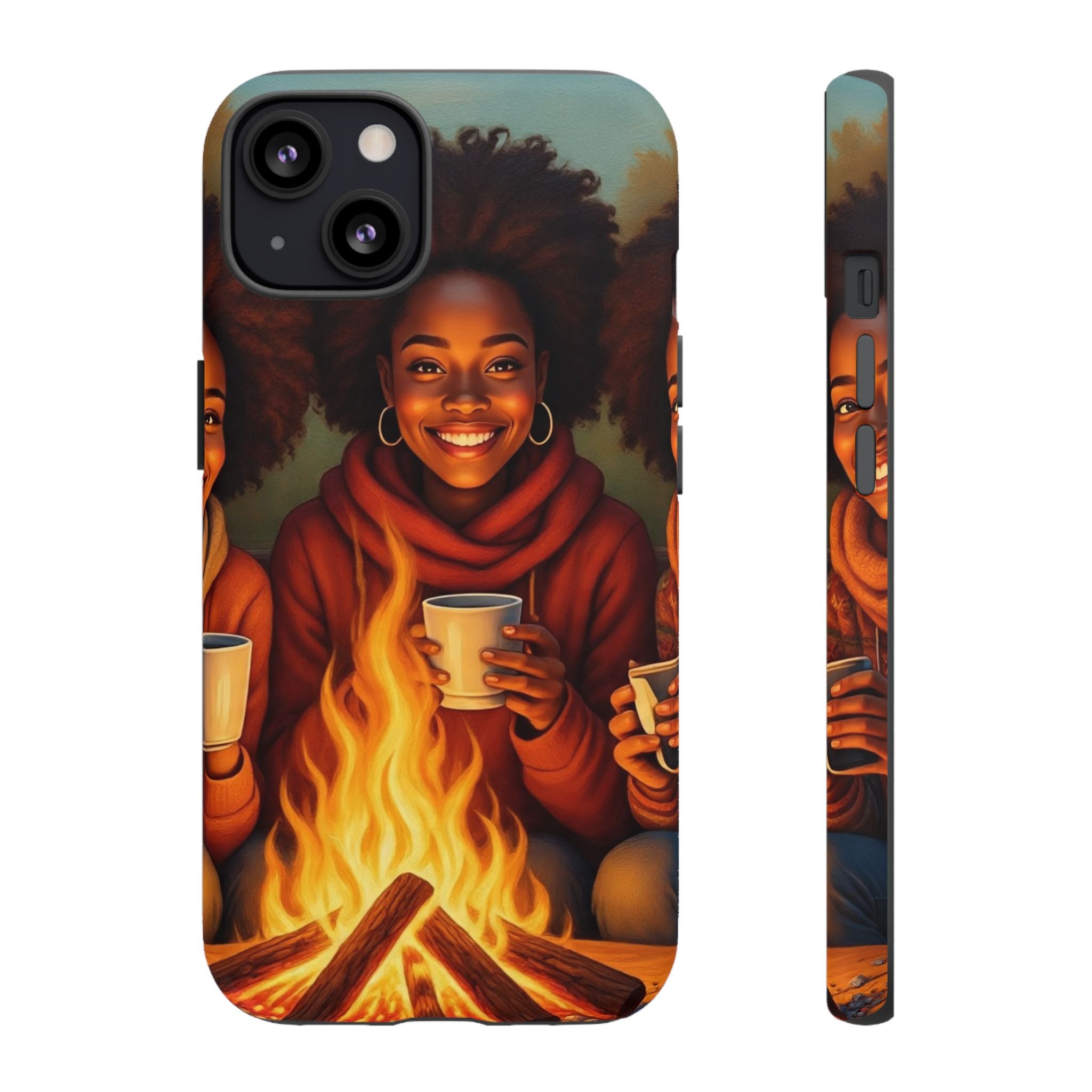Cozy Phone Case for Campfire Lovers, Tough Cases with Inspirational Design, Perfect Gift for Friends, Birthday Present, Nature Vibe