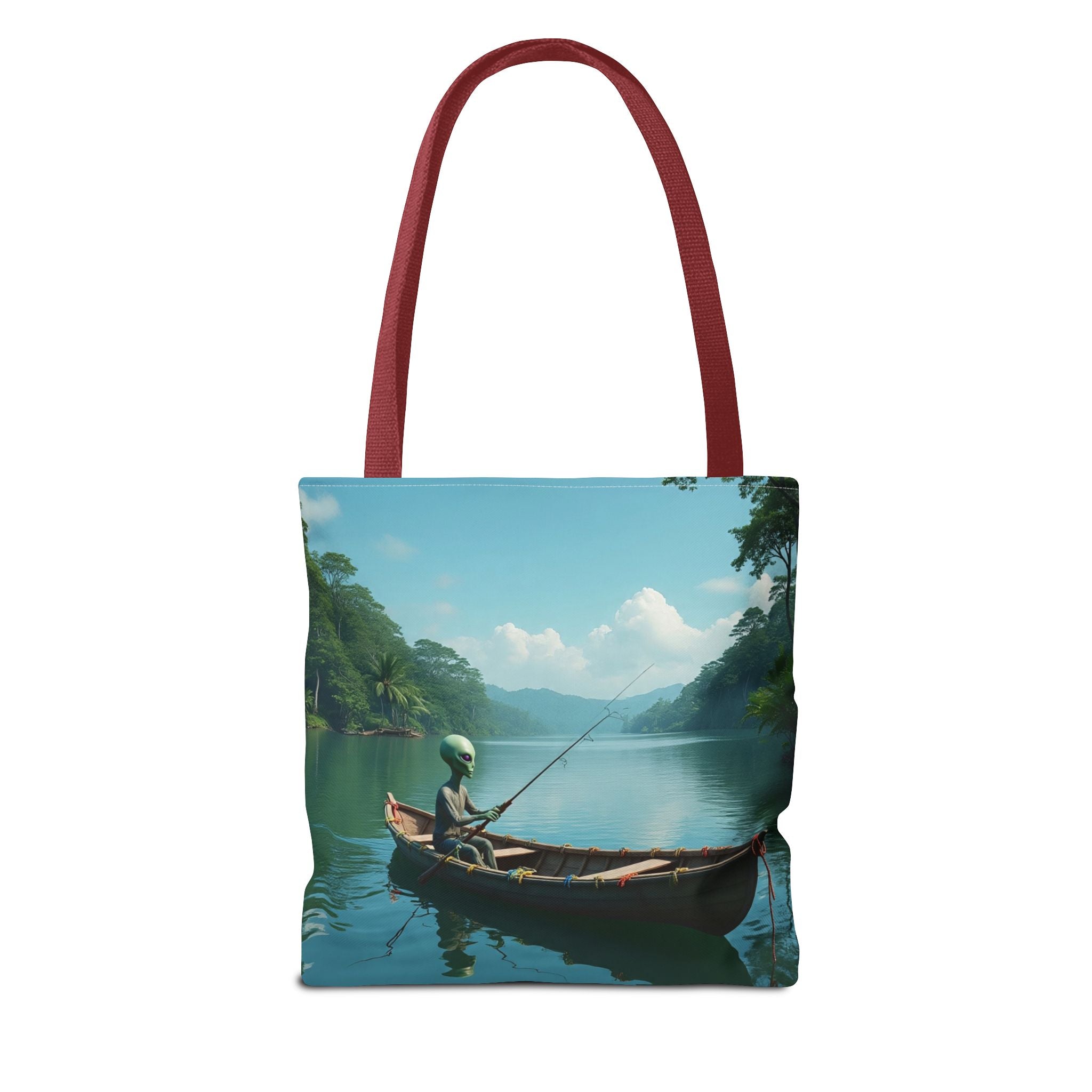 VYBZ Serene Alien Fishing Scenic Tote Bag