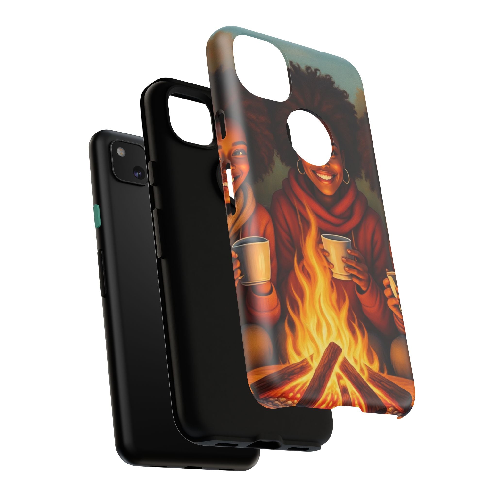 Cozy Phone Case for Campfire Lovers, Tough Cases with Inspirational Design, Perfect Gift for Friends, Birthday Present, Nature Vibe