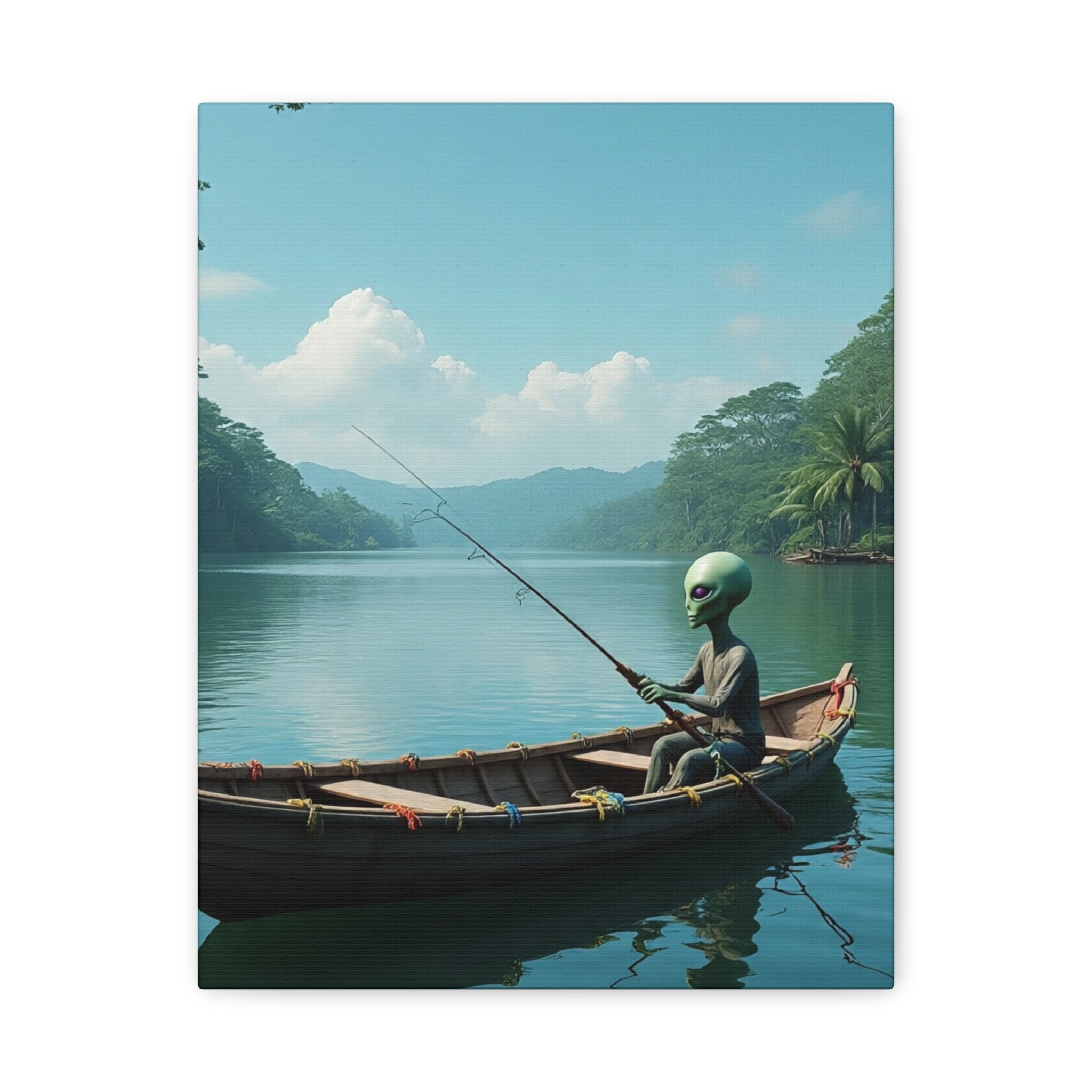 Alien Fishing Canvas Art