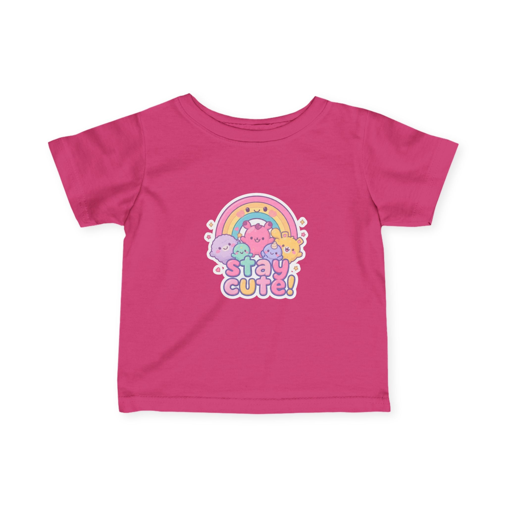 Infant Tee - "Stay Cute" Rainbow Animal Baby Shirt