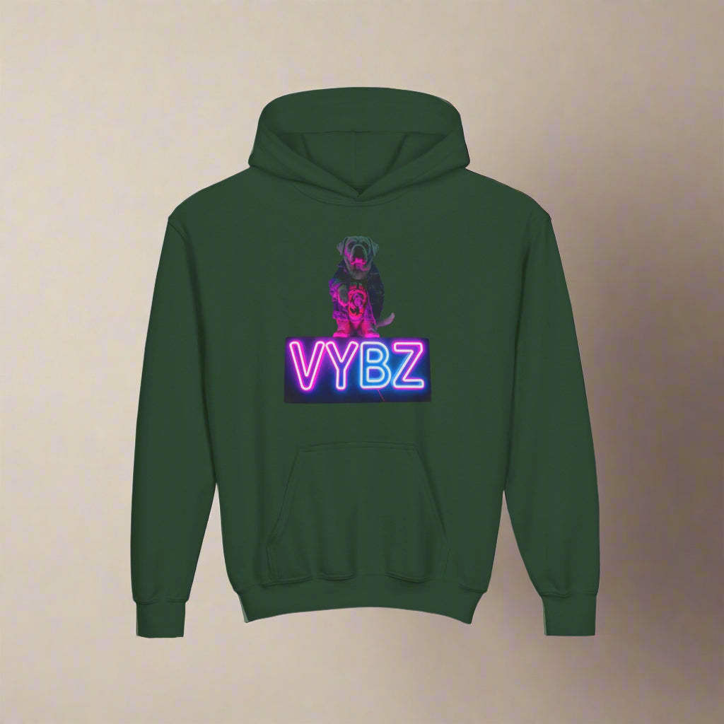 Youth Neon VYBZ Hooded Sweatshirt - Stylish, Comfortable, Gift for Teens, Streetwear, Party Wear, Cool Graphic Hoodie