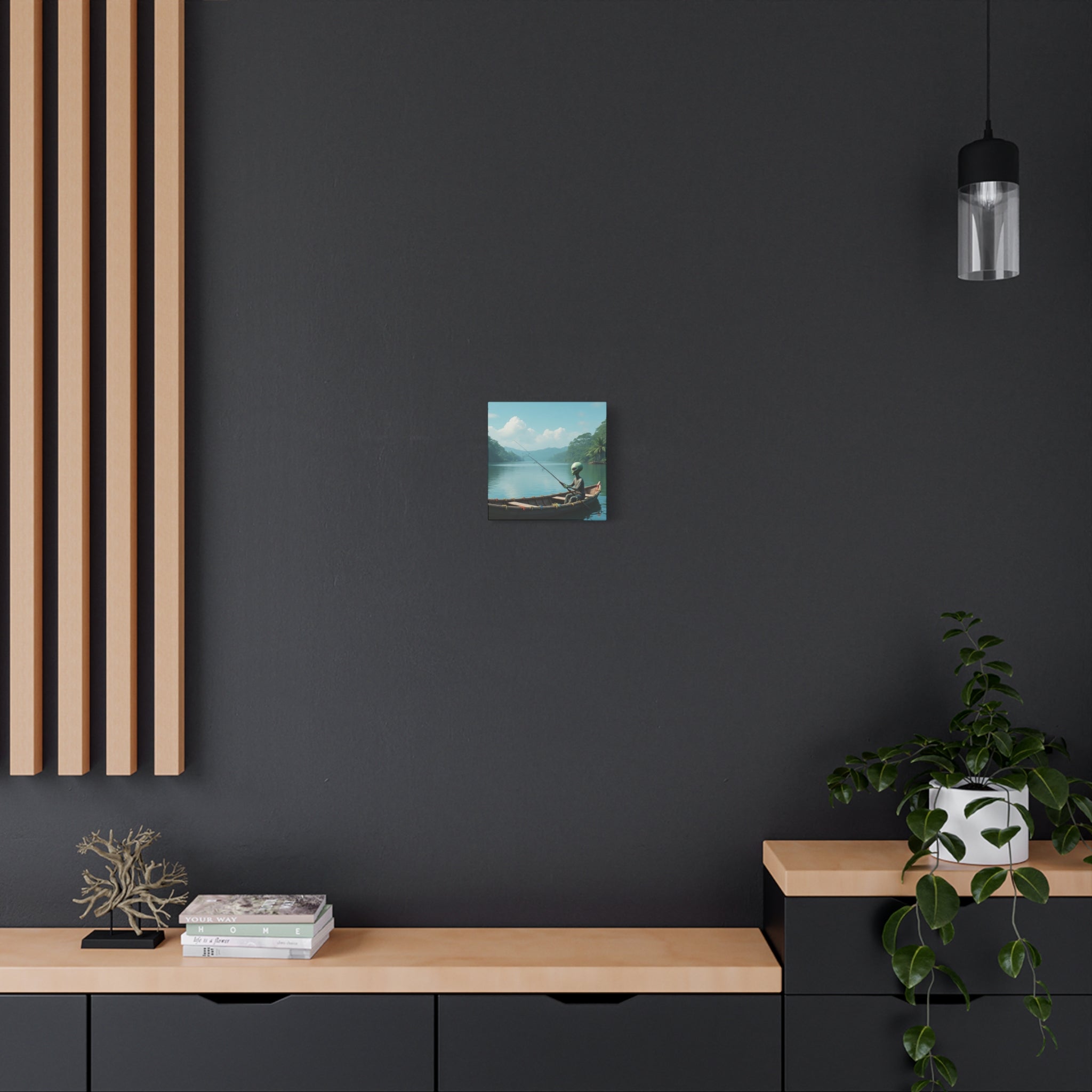 Alien Fishing Canvas Art