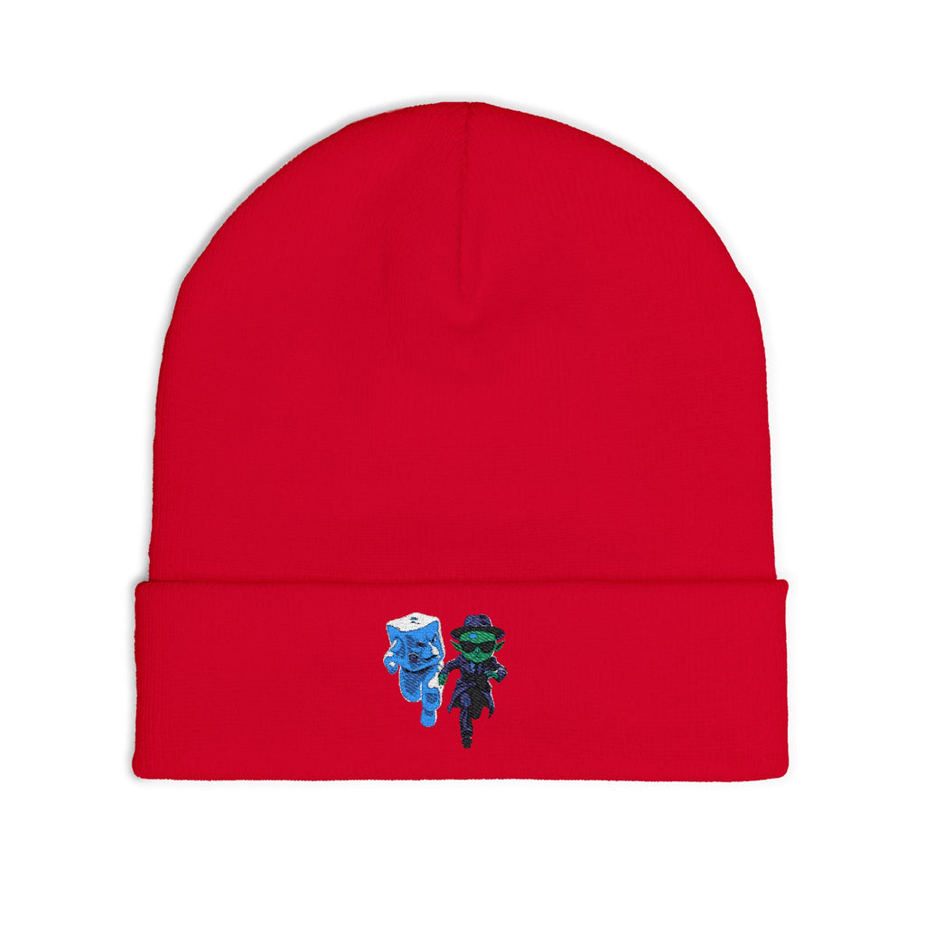 Alien Ice Knit Beanie, Embroidered Winter Hat