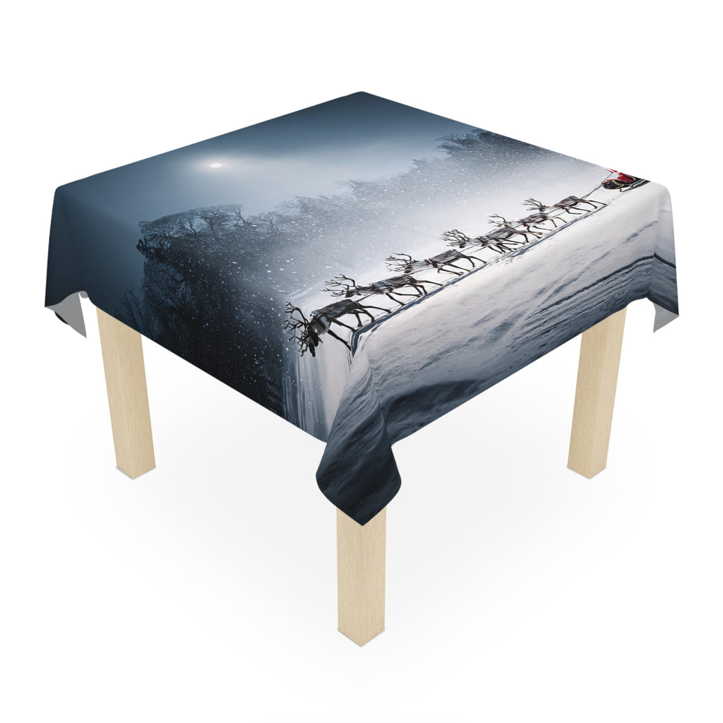 Tablecloth - Moonlit Santa Sleigh Christmas Holiday Table Cover