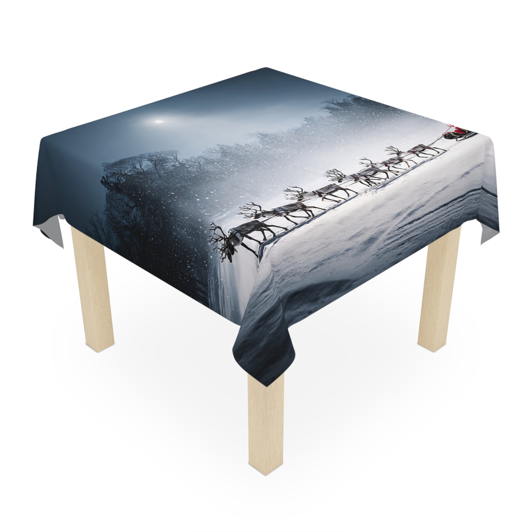 Tablecloth - Moonlit Santa Sleigh Christmas Holiday Table Cover