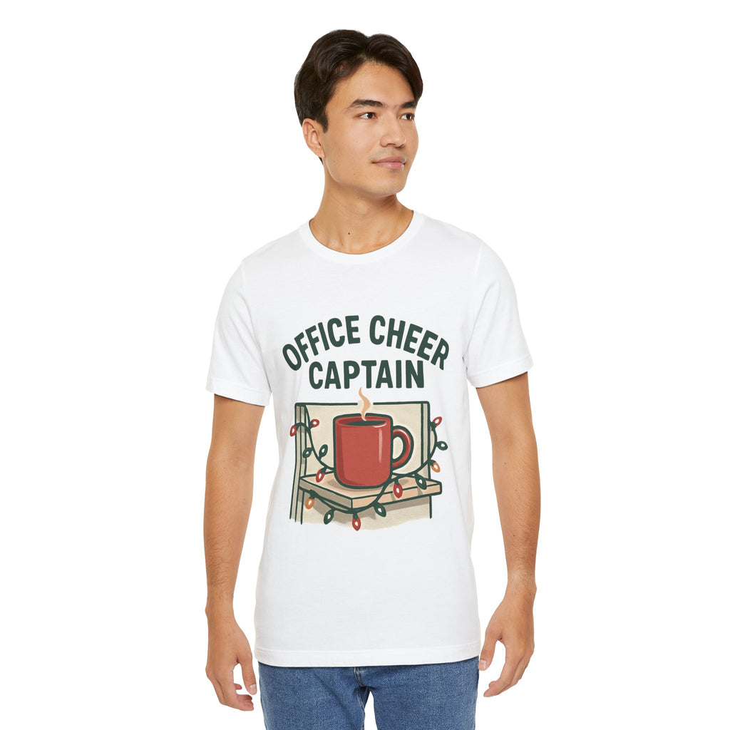 Office Cheer Captain Tee — Holiday Coffee Mug Christmas Work Shirt