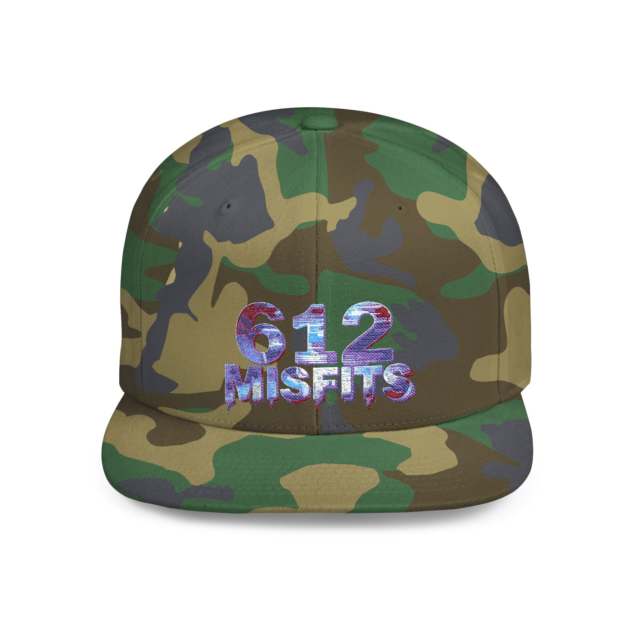 612 Misfits Flat Bill Snapback Hat – Retro Graphic Streetwear Cap