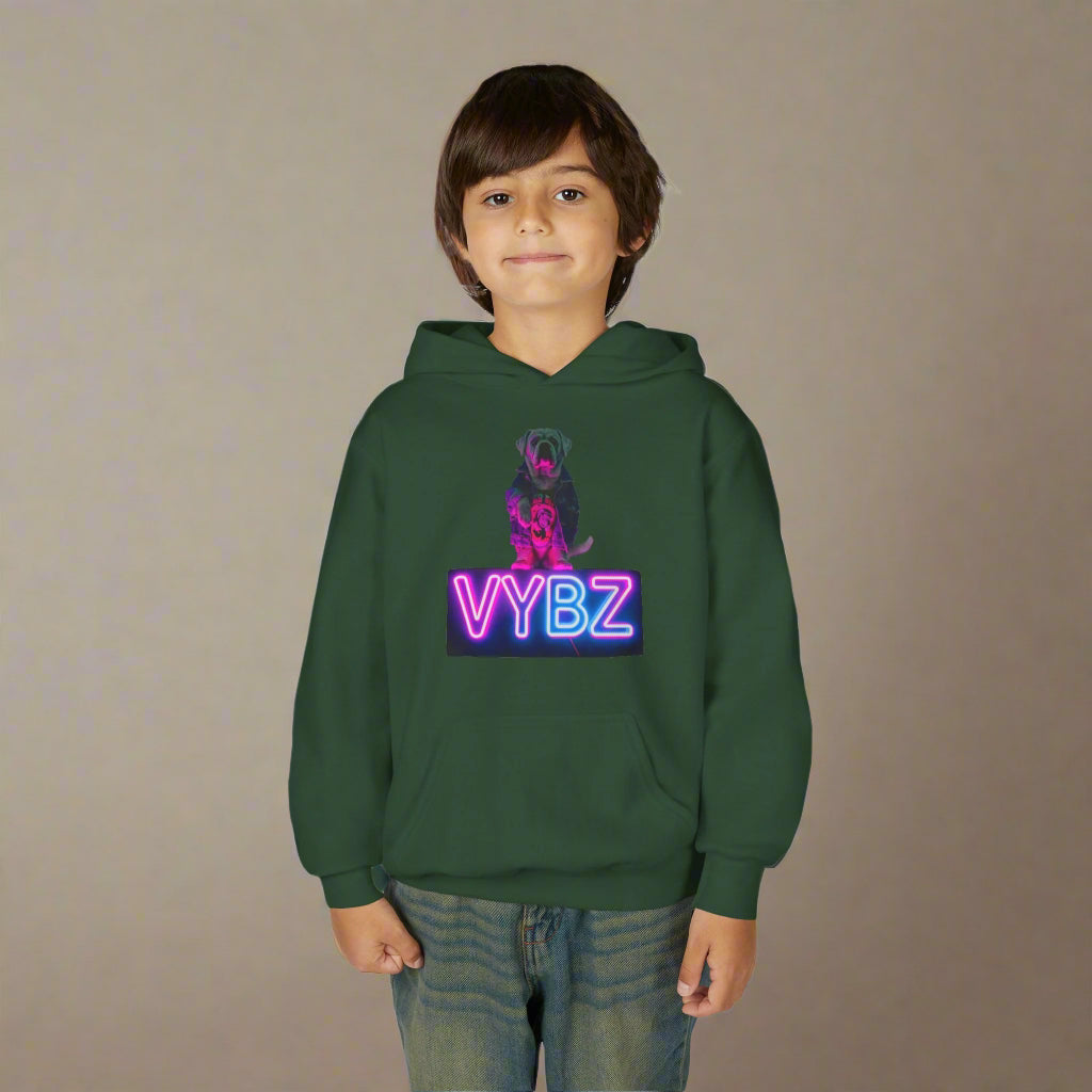 Youth Neon VYBZ Hooded Sweatshirt - Stylish, Comfortable, Gift for Teens, Streetwear, Party Wear, Cool Graphic Hoodie