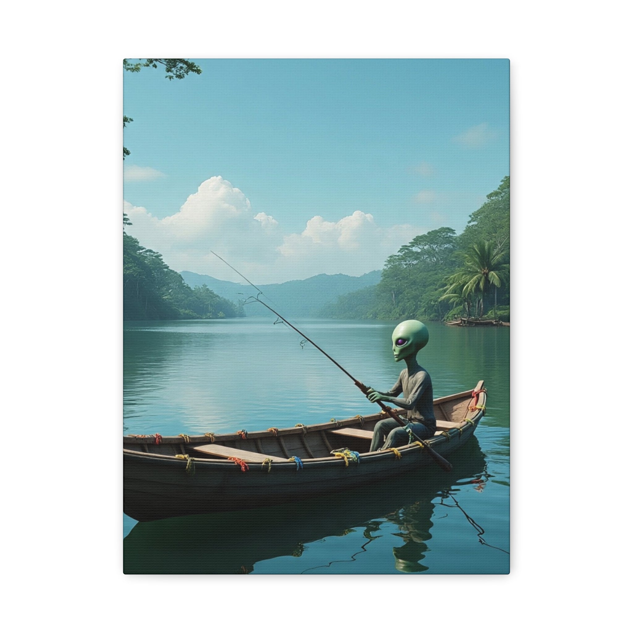 Alien Fishing Canvas Art