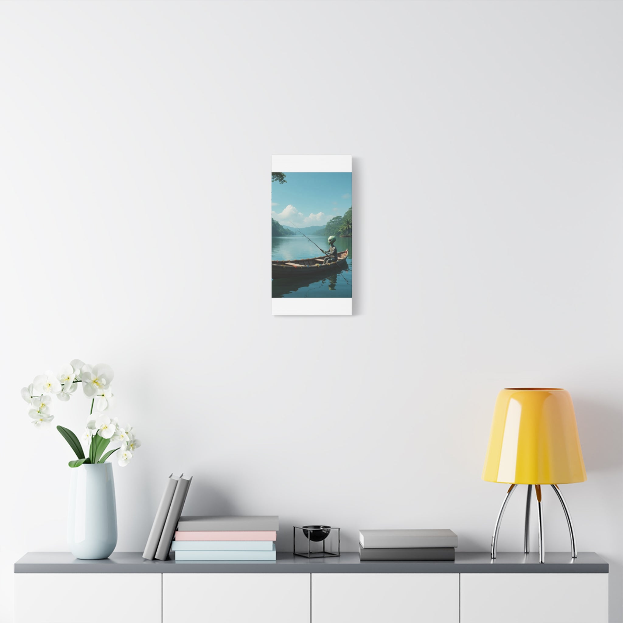 Alien Fishing Canvas Art