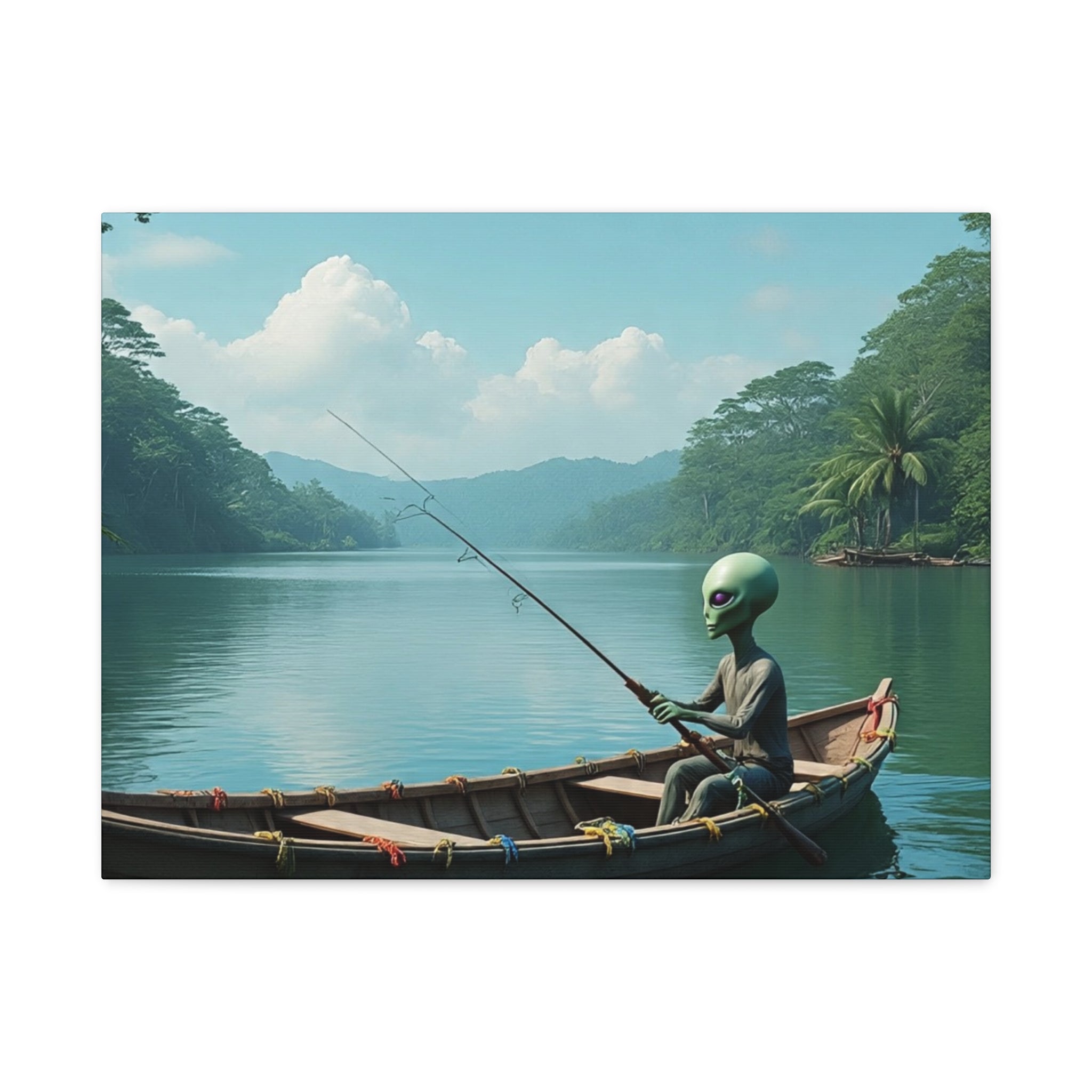 Alien Fishing Canvas Art