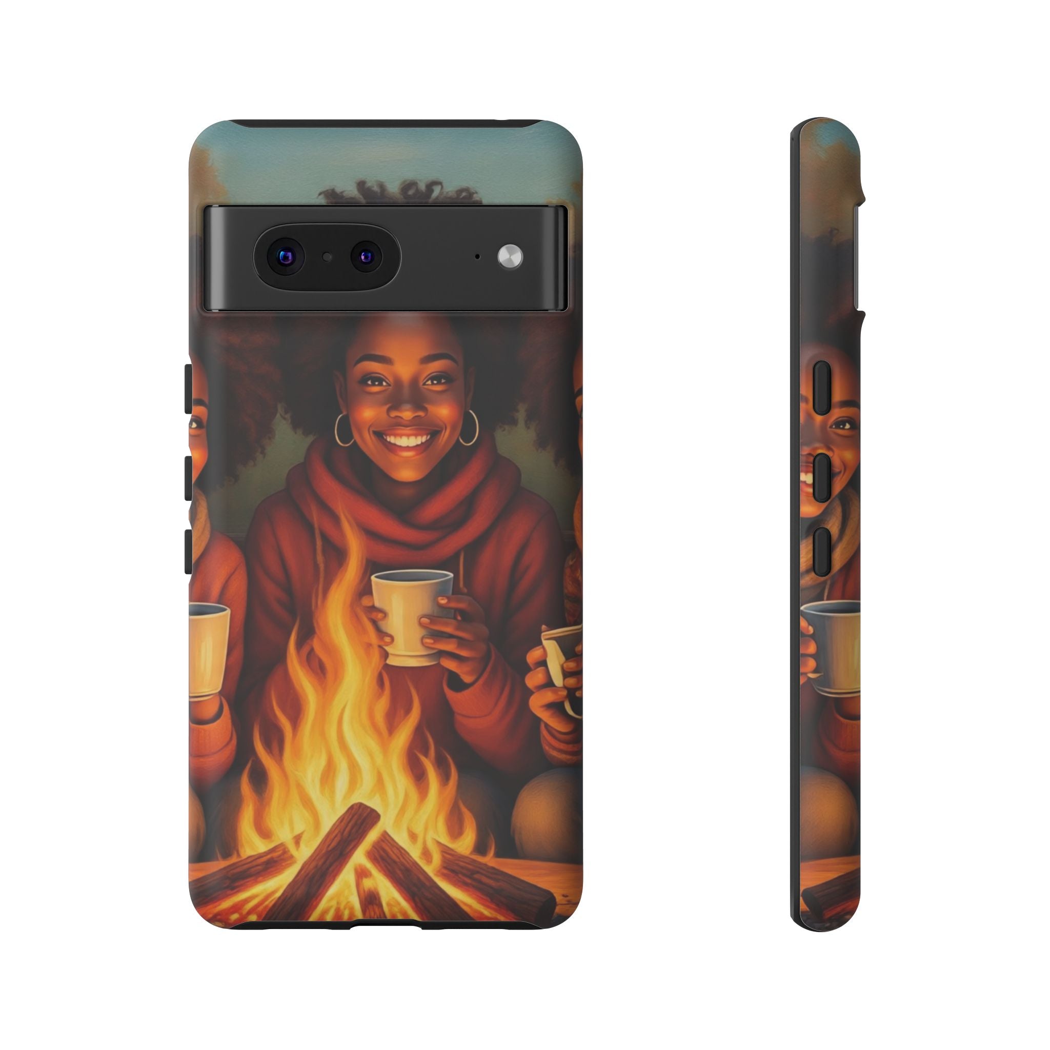 Cozy Phone Case for Campfire Lovers, Tough Cases with Inspirational Design, Perfect Gift for Friends, Birthday Present, Nature Vibe