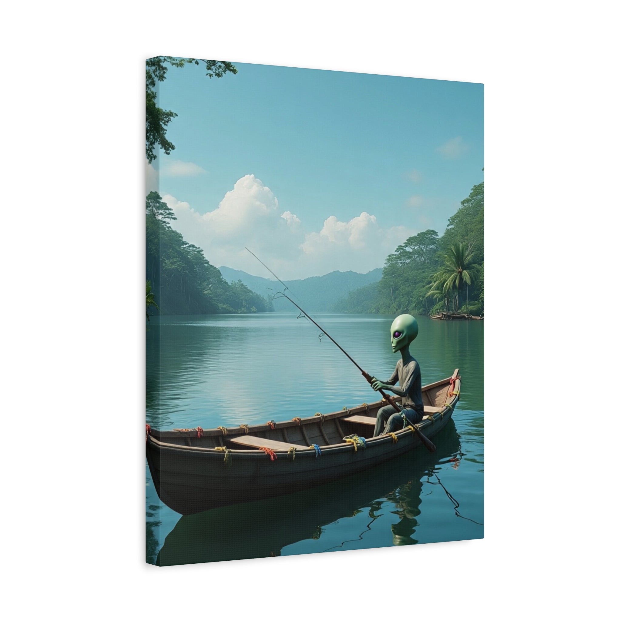 Alien Fishing Canvas Art