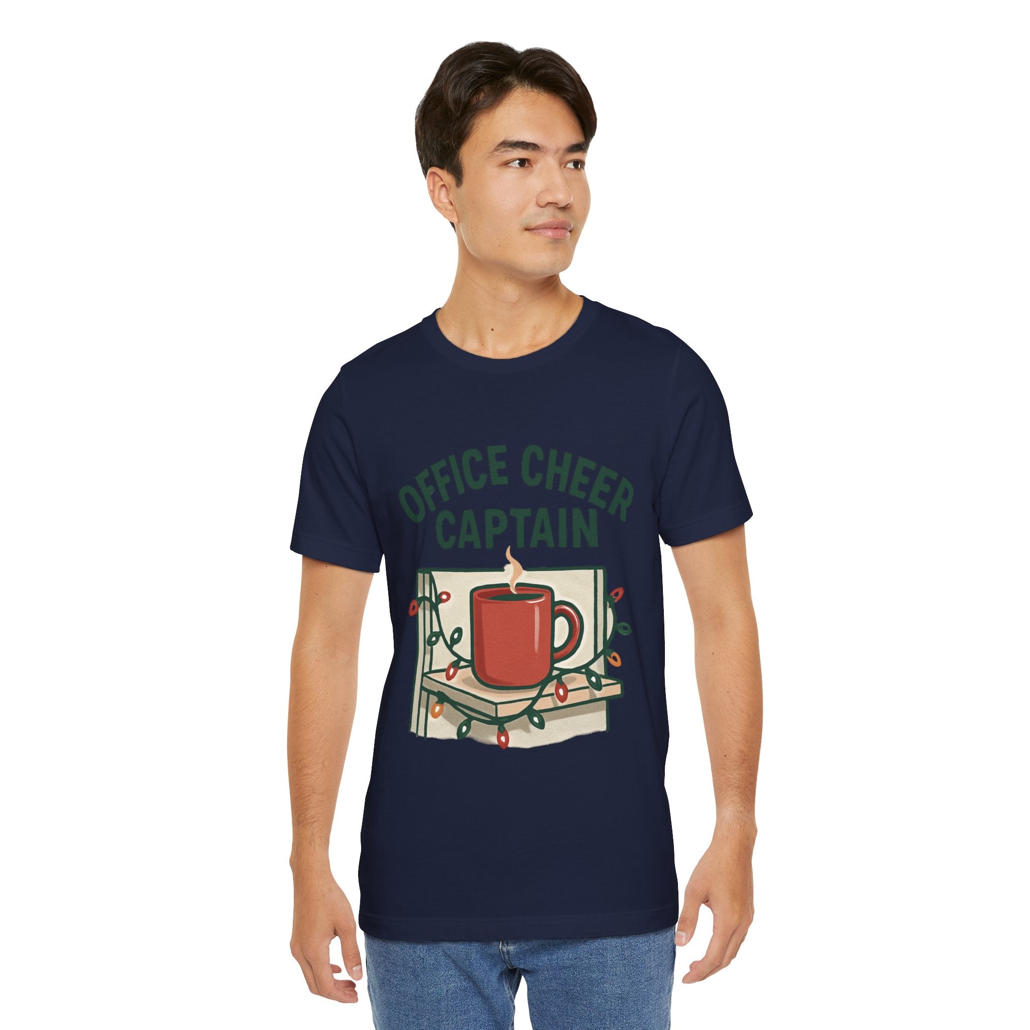 Office Cheer Captain Tee — Holiday Coffee Mug Christmas Work Shirt