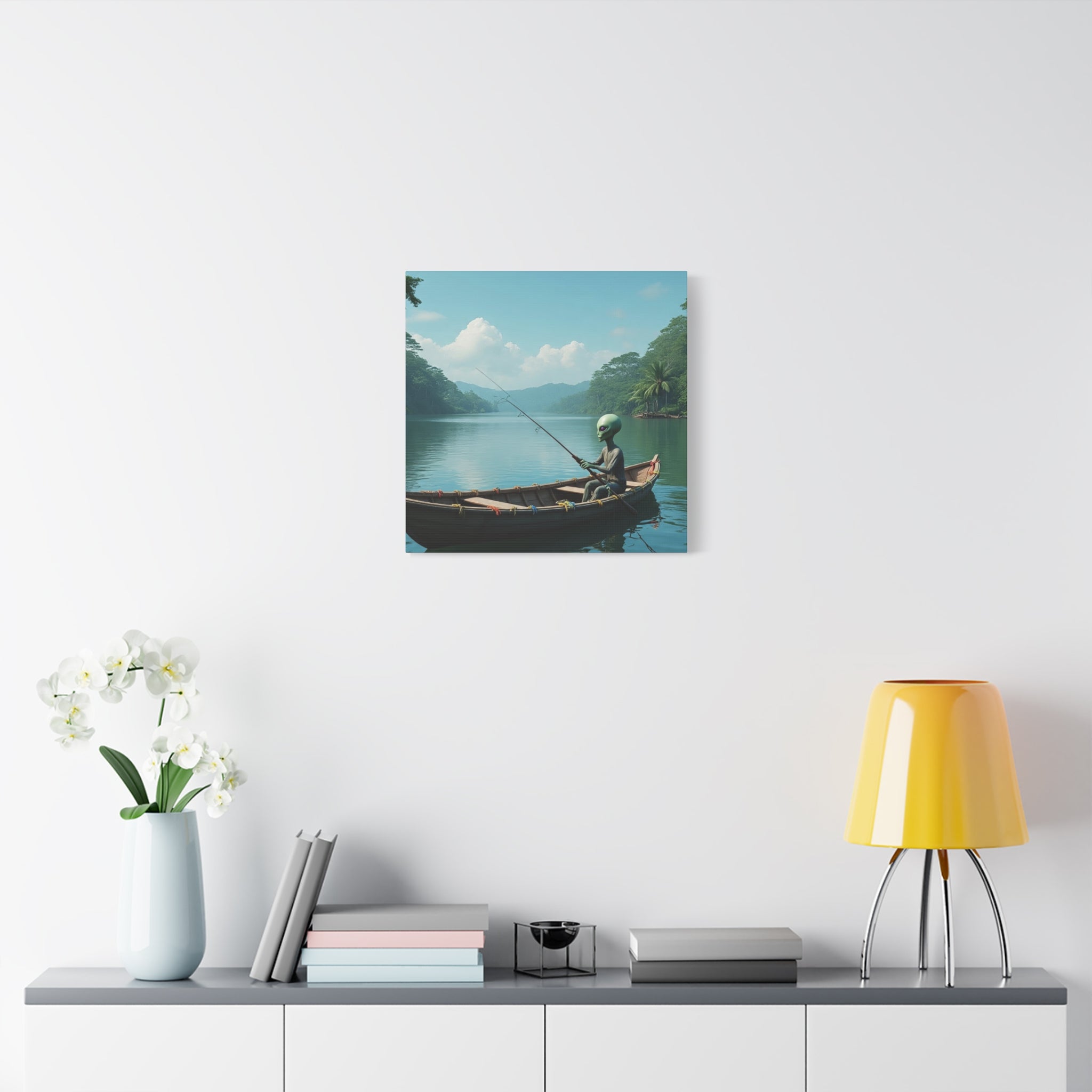 Alien Fishing Canvas Art