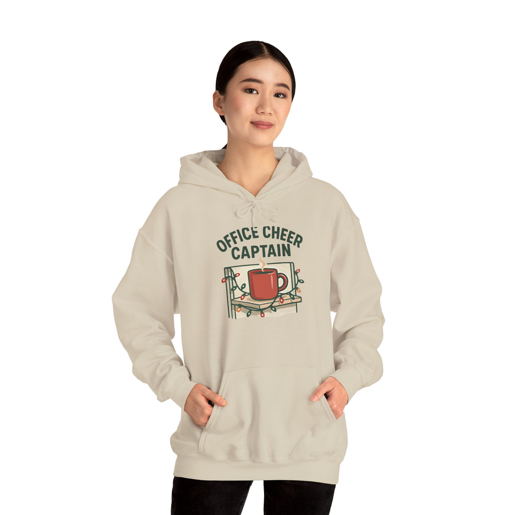 Office Cheer Captain Hoodie — Festive Holiday Mug Christmas Sweatshirt