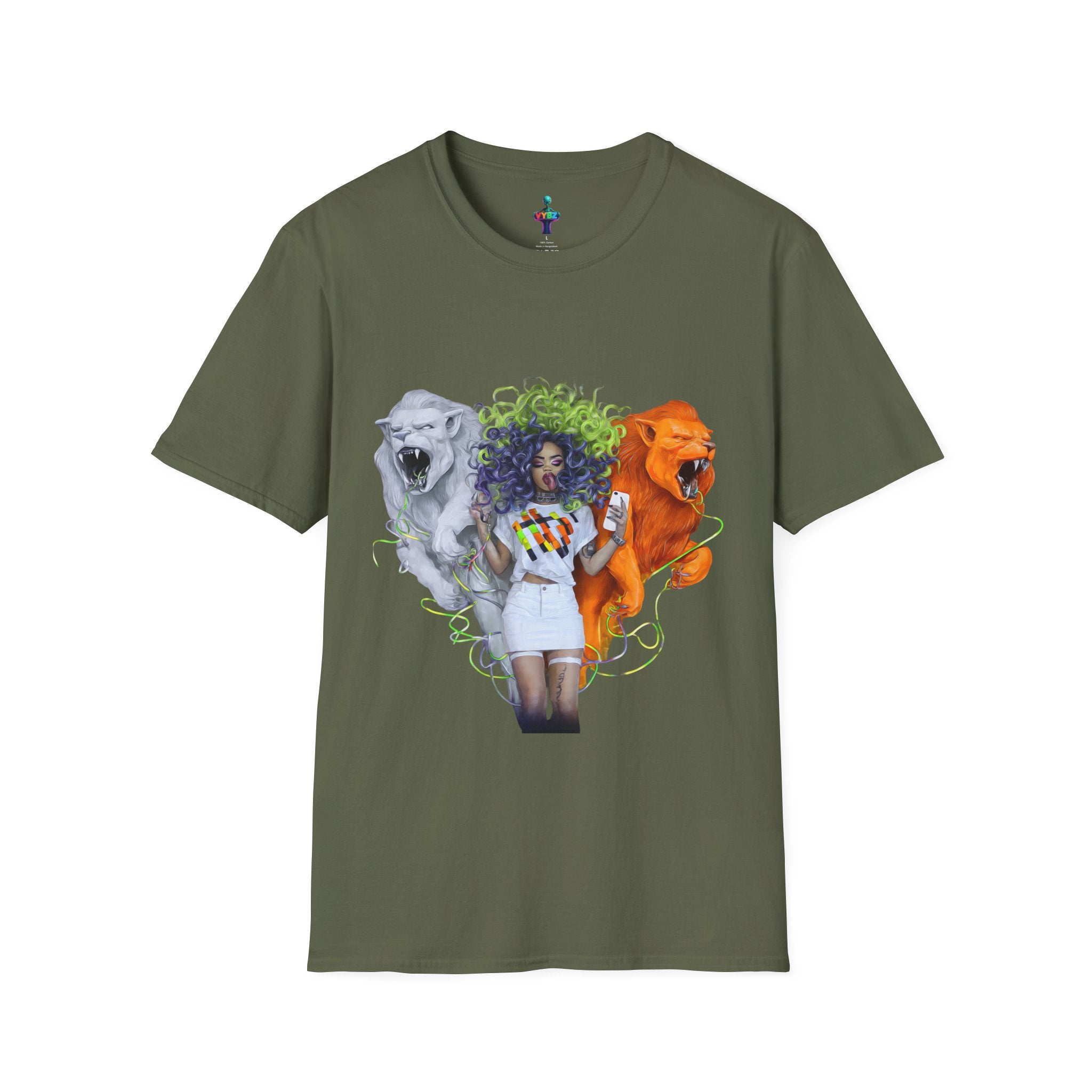 Lion Heart Unisex Softstyle T-Shirt | Trendy Graphic Tee for Animal Lovers, Unique Gift for Birthdays, Casual Wear, Pride Events