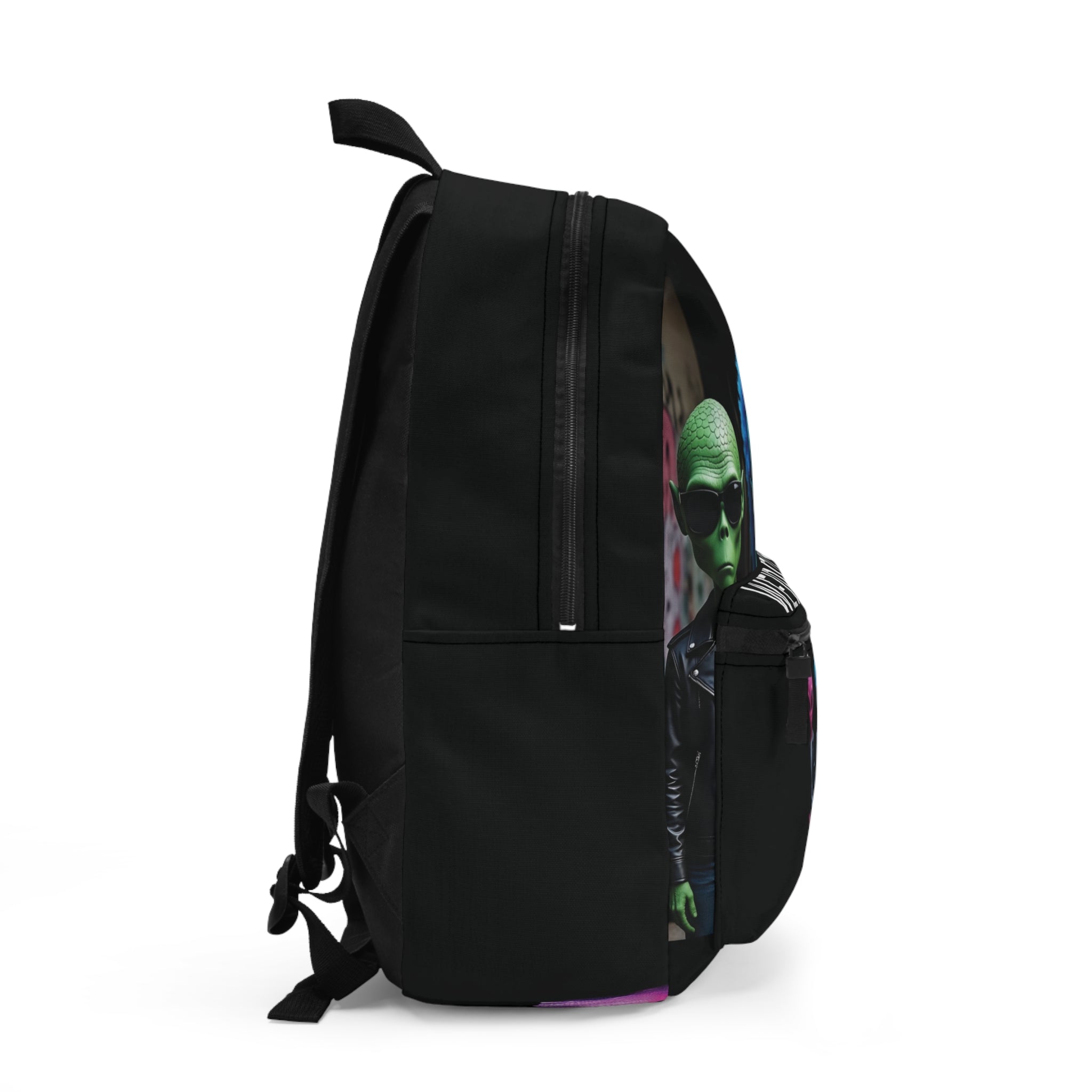 VYBZ "Weirdo Alien" Backpack, Quirky School Bag, Trendy Travel Pack, Unique Gift for Kids and Teens, Stylish Accessory for UFO Lovers