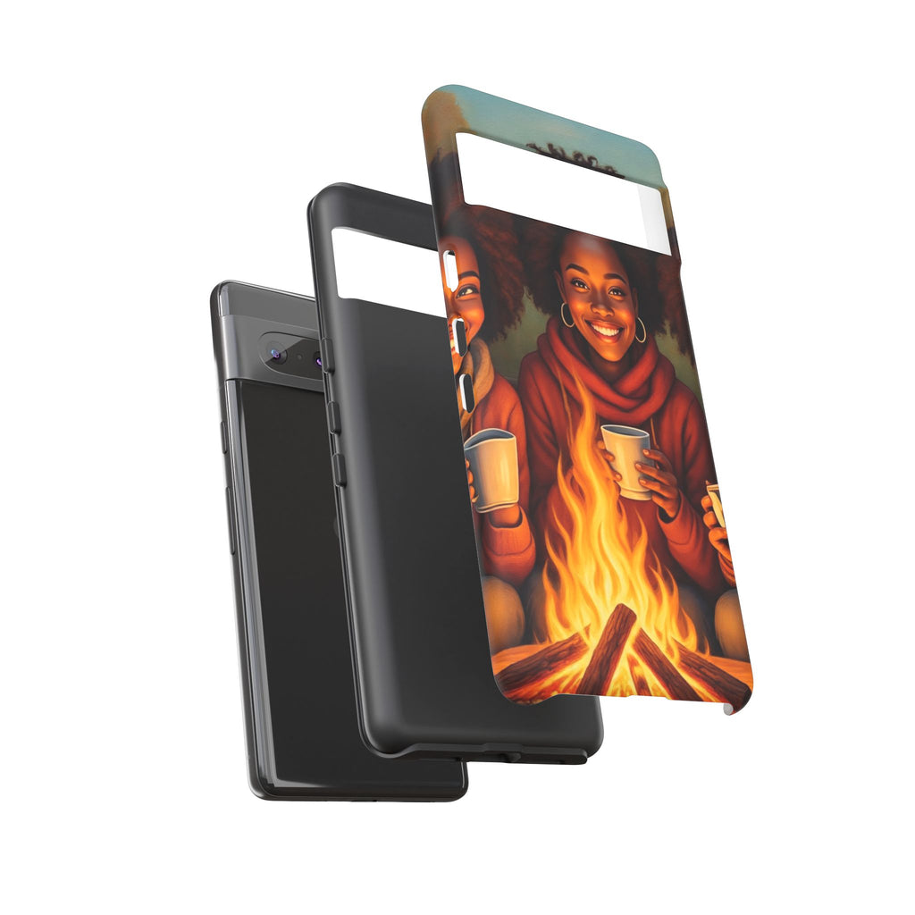 Cozy Phone Case for Campfire Lovers, Tough Cases with Inspirational Design, Perfect Gift for Friends, Birthday Present, Nature Vibe