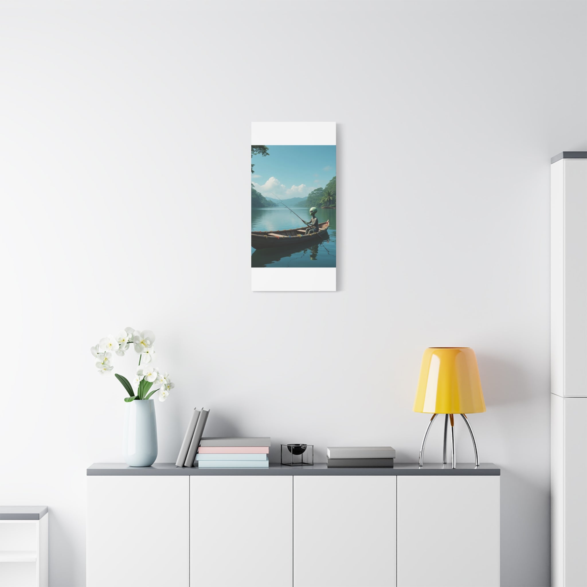 Alien Fishing Canvas Art