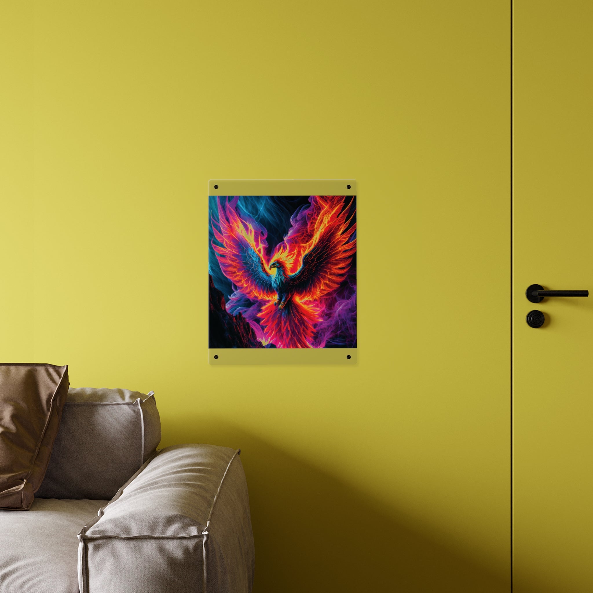 Vibrant Phoenix Acrylic Wall Art