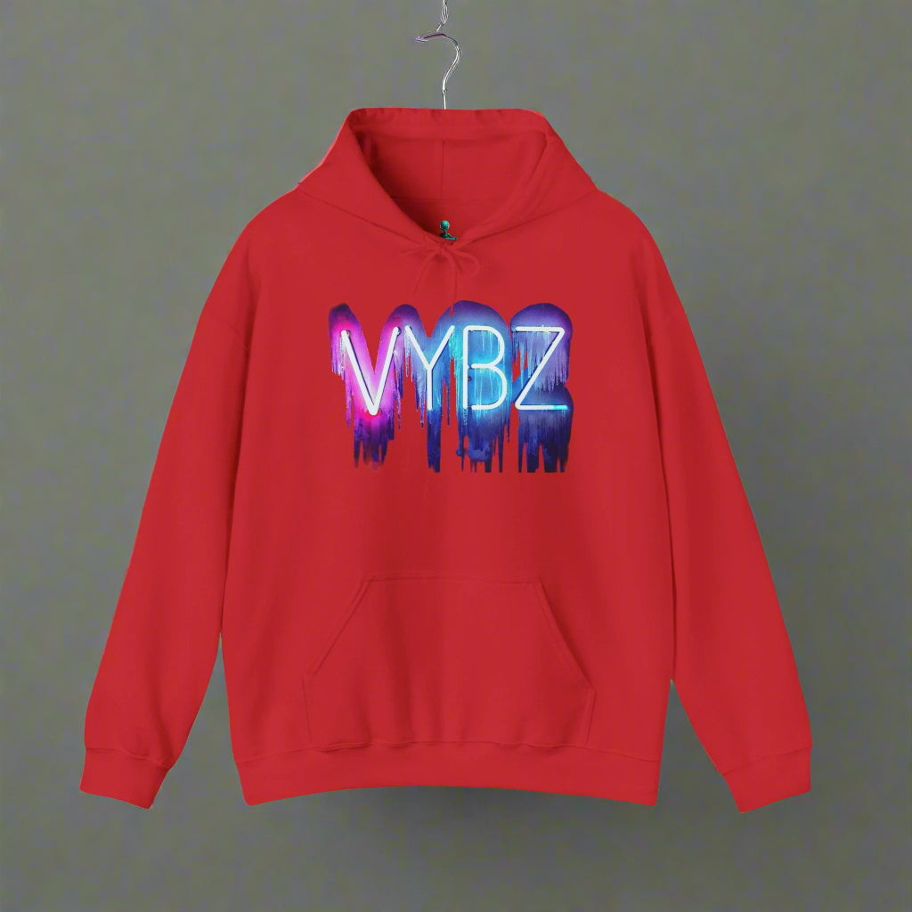 Vibrant VYBZ Unisex Hooded Sweatshirt, Trendy Streetwear, Layering Essential, Gift for Friends, Music Festival Outfit