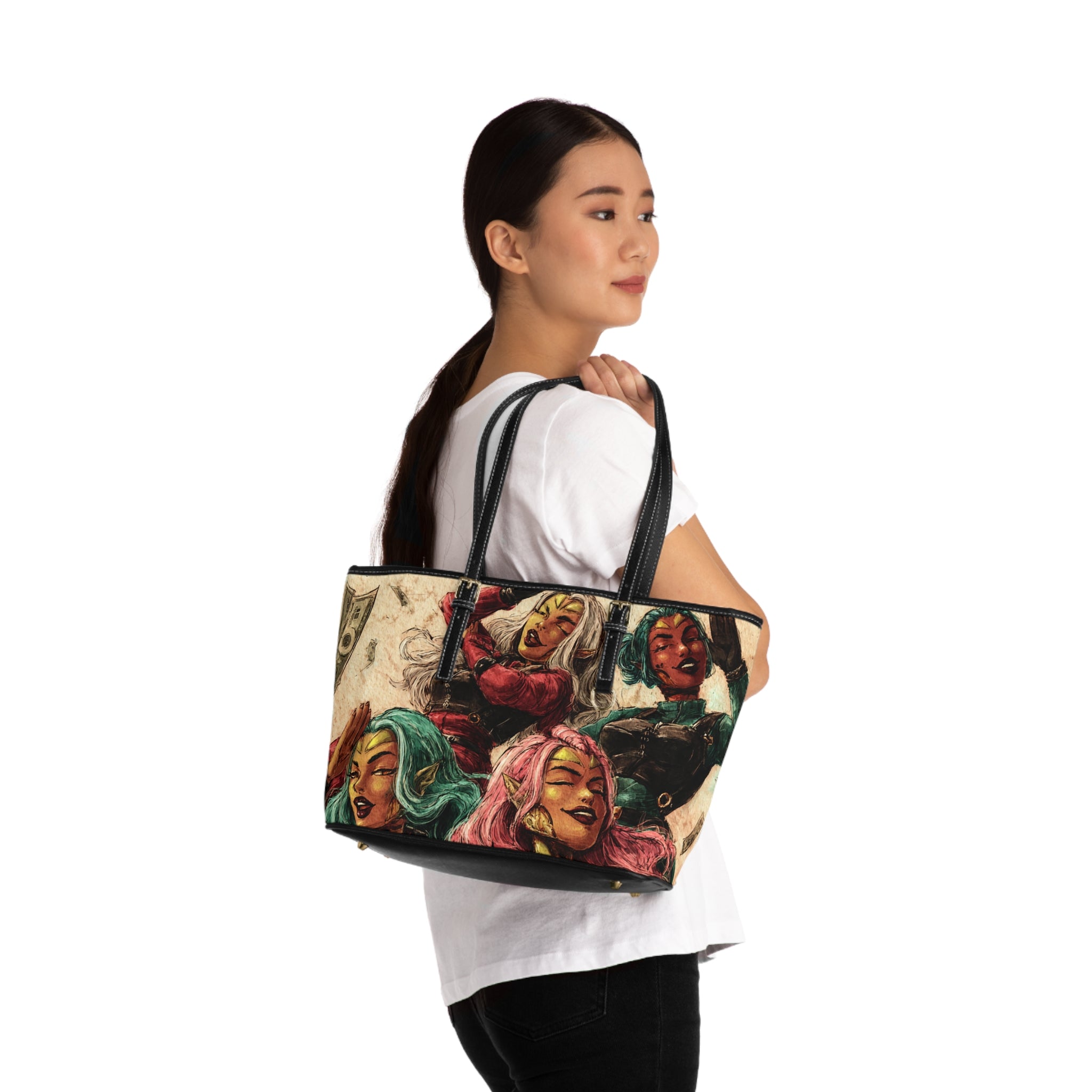 Female Superheroes PU Leather Shoulder Bag — Colorful VYBZ Design