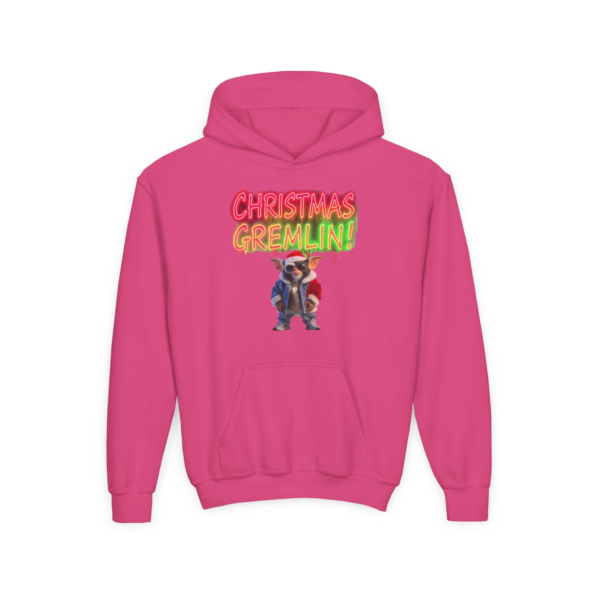 Youth Hoodie — 'Christmas Gremlin' Festive Kids Holiday Sweatshirt