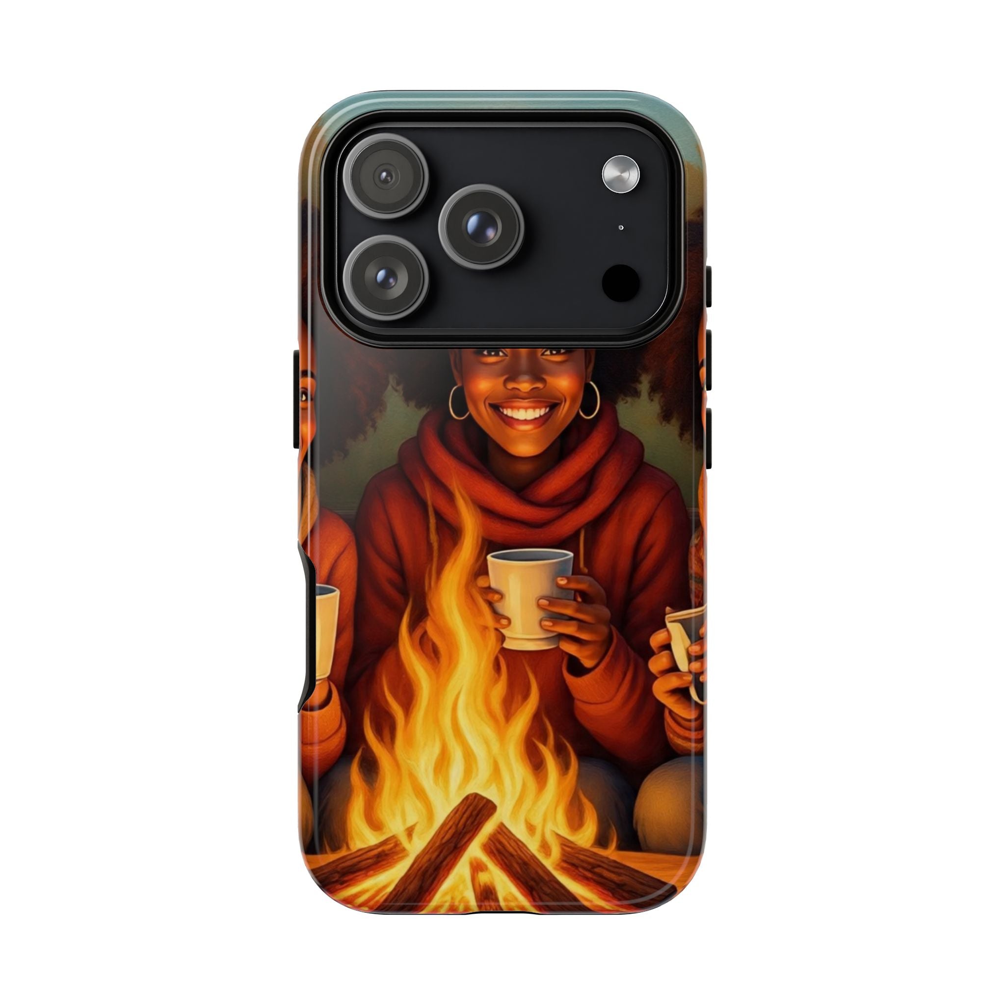 Cozy Phone Case for Campfire Lovers, Tough Cases with Inspirational Design, Perfect Gift for Friends, Birthday Present, Nature Vibe
