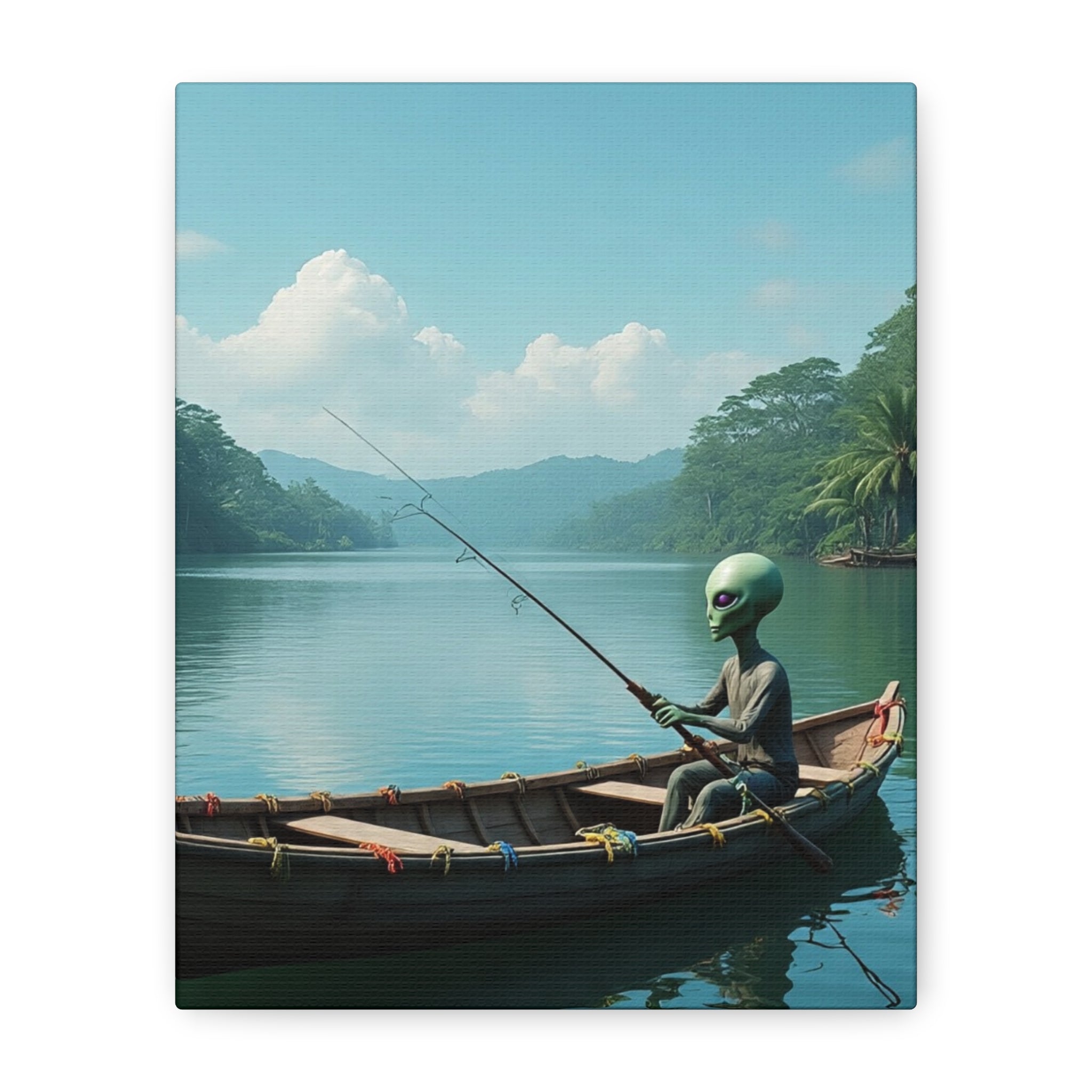 Alien Fishing Canvas Art