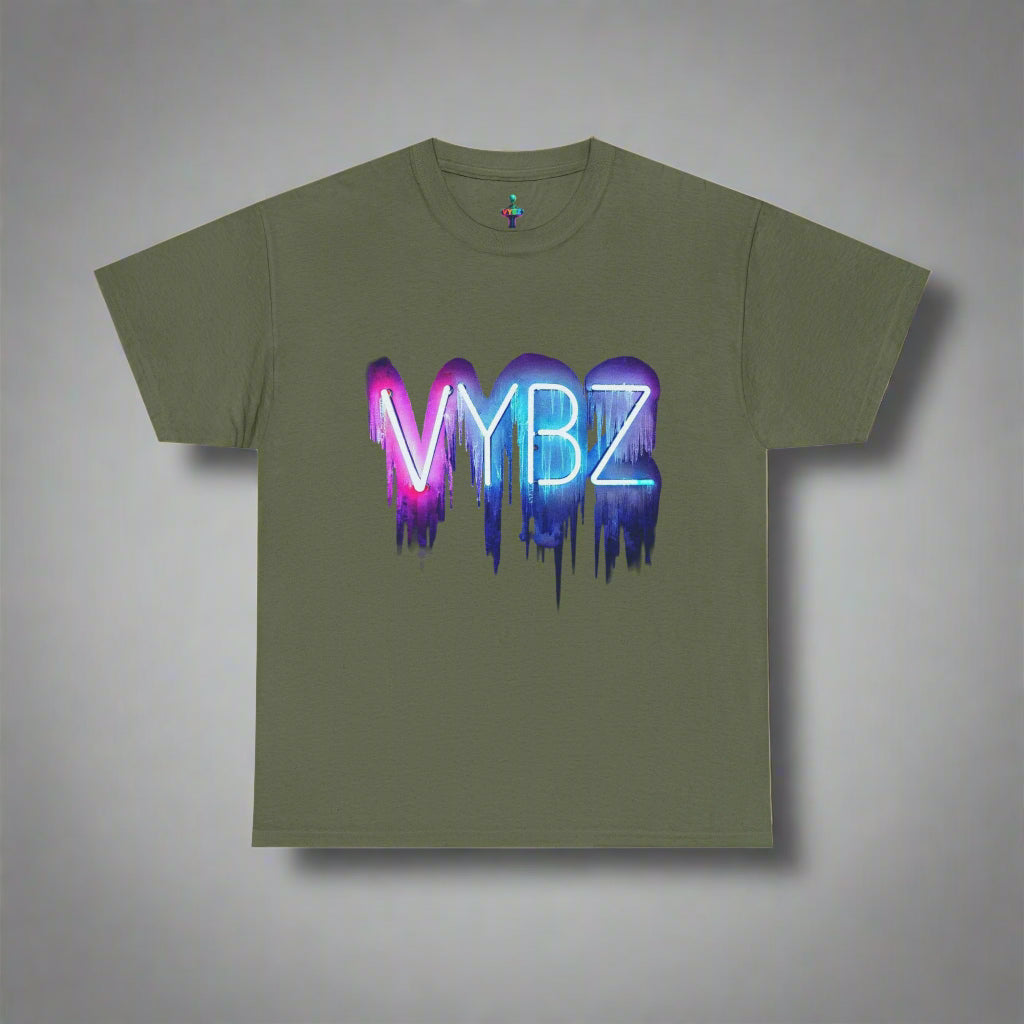 VYBZ Neon Drip Unisex Heavy Cotton Tee, Graphic Tee, Streetwear, Music Festival Shirt, Casual Wear, Gift for Friends