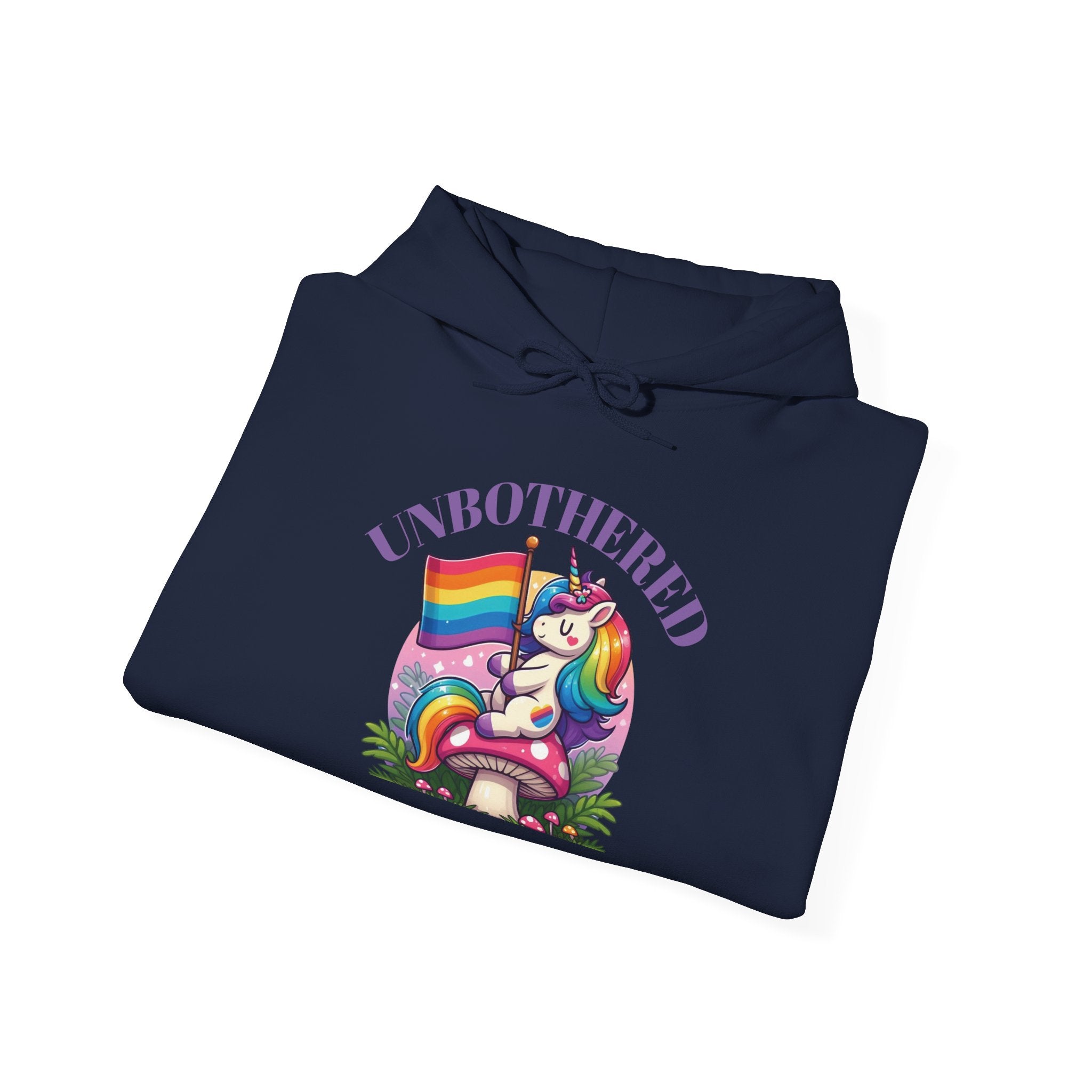 VYBZ "UNBOTHERED" Hoodie for All Ages, LGBTQ+ Gift, Cozy Sweatshirt, Cute Animal Apparel, Fun Pride Merchandise