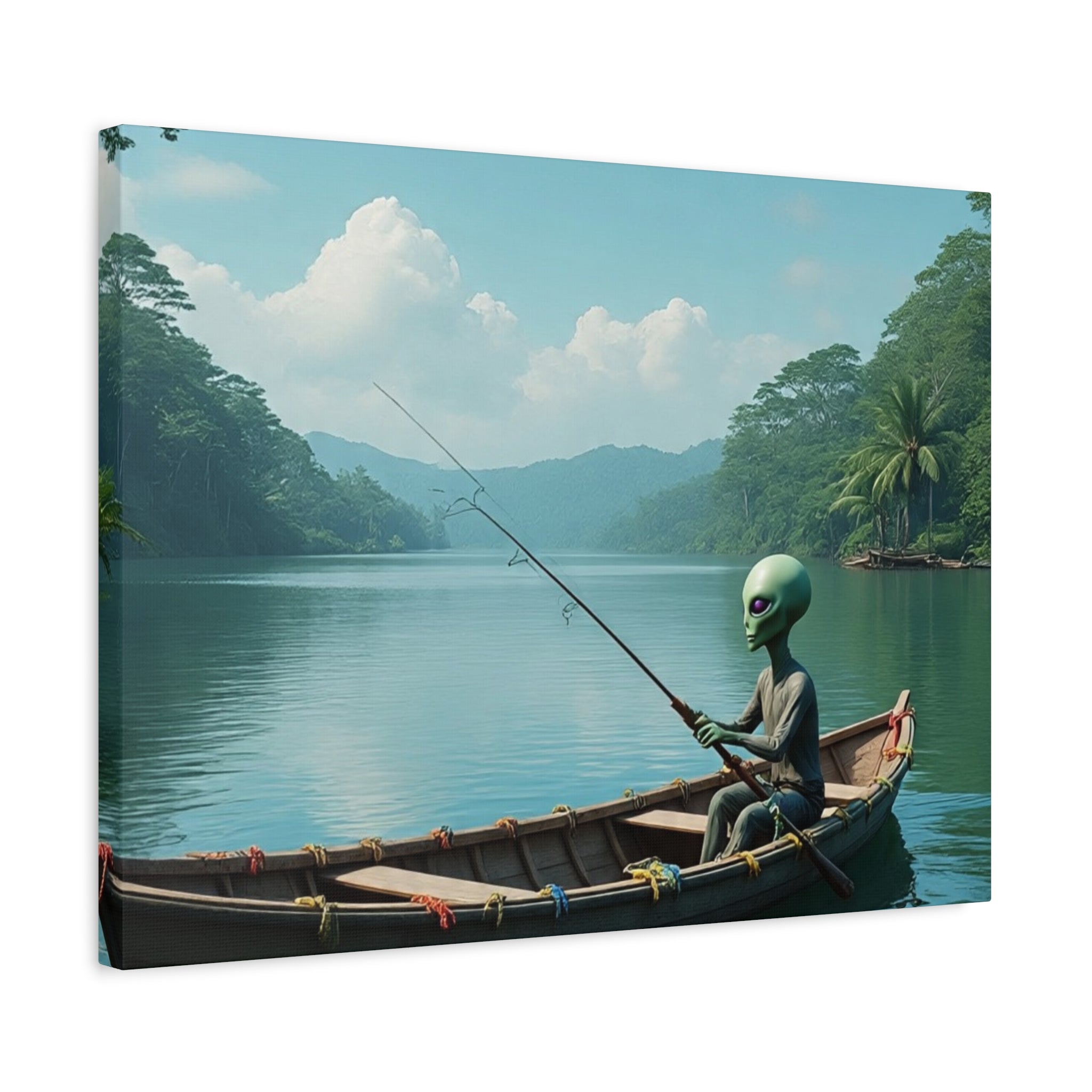 Alien Fishing Canvas Art